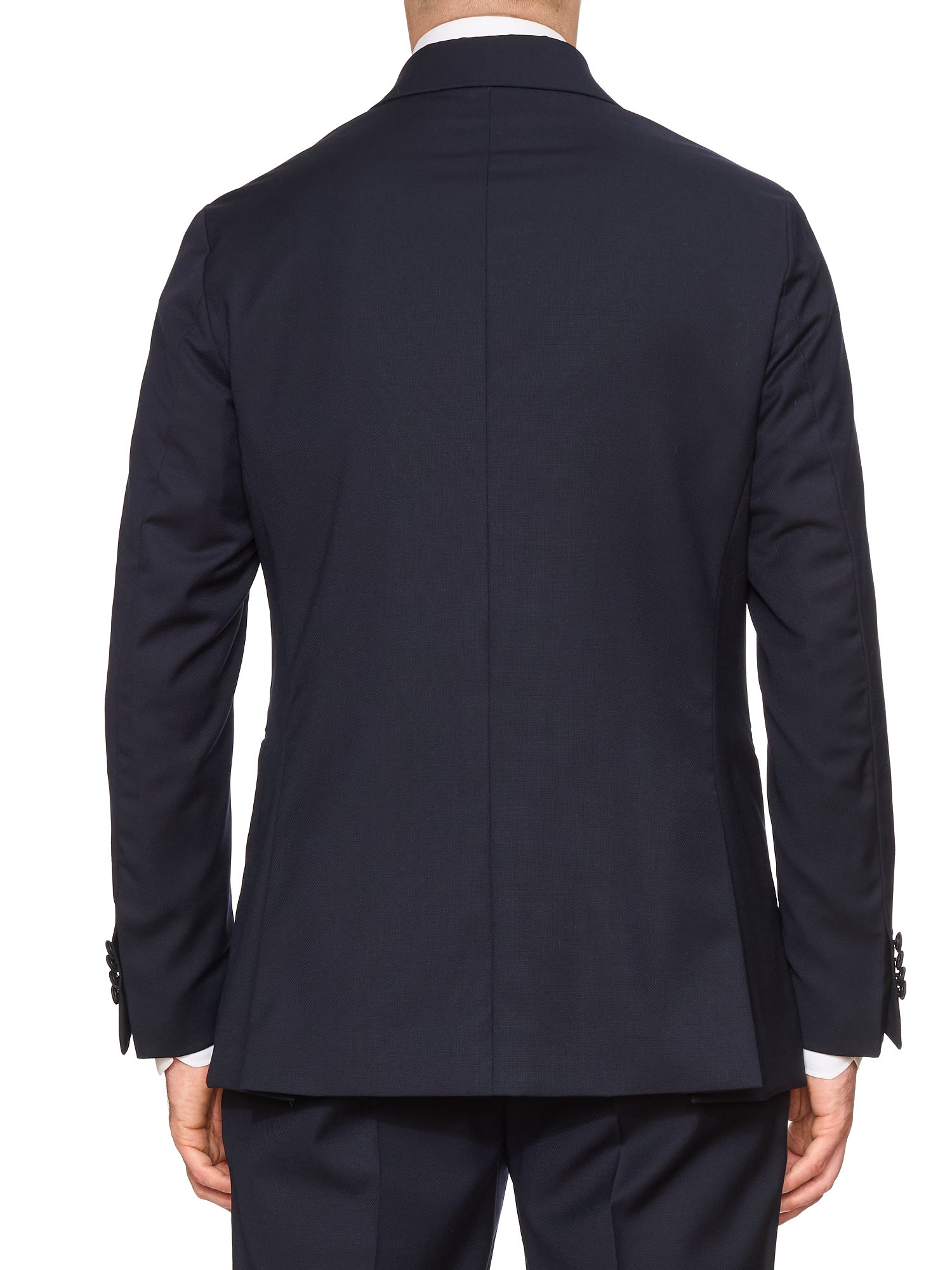 SARTORIA PARTENOPEA Navy Blue Super 120’s Wool Tuxedo Suit