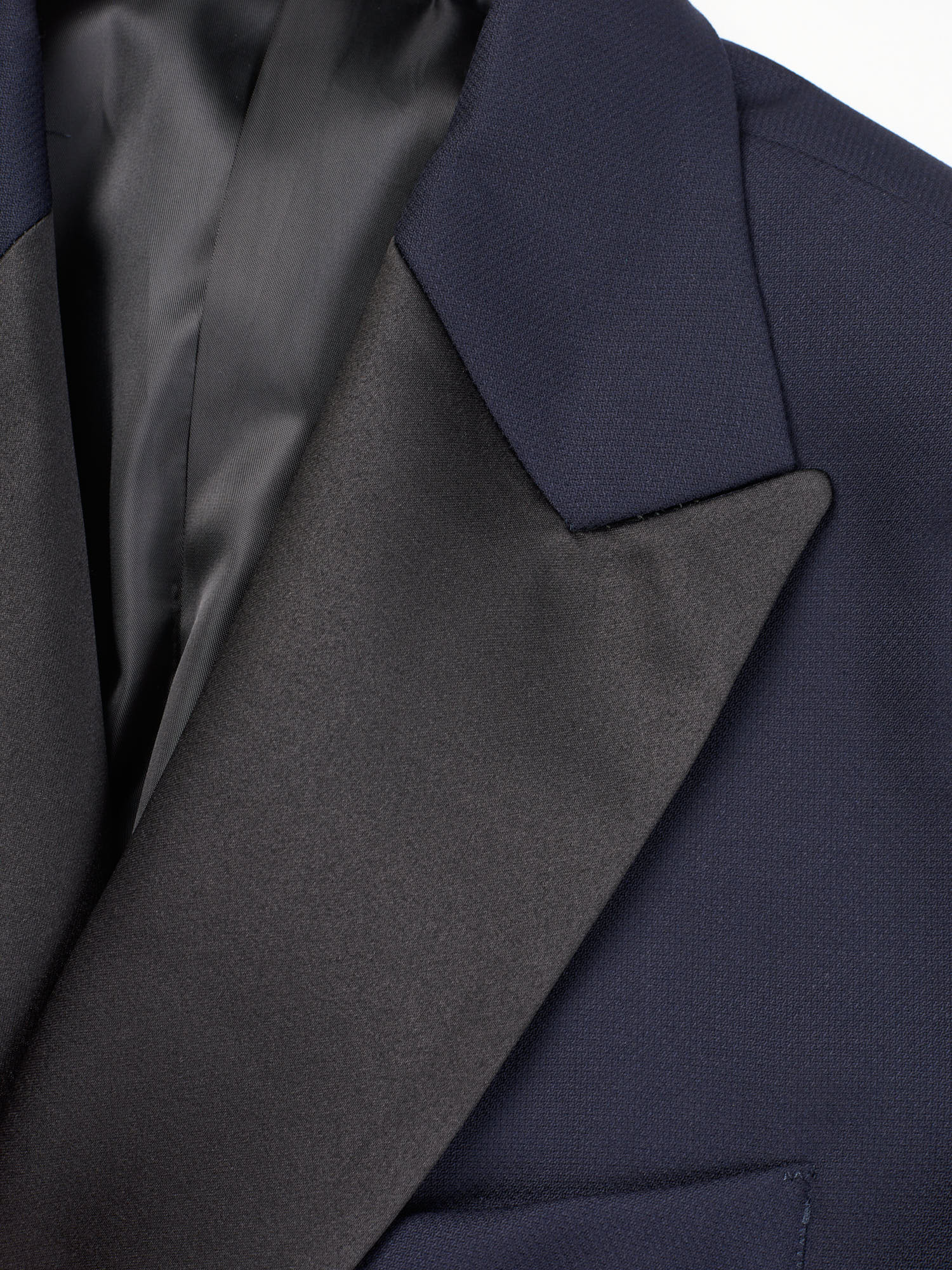 SARTORIA PARTENOPEA Navy Blue Super 120's Wool Tuxedo Suit