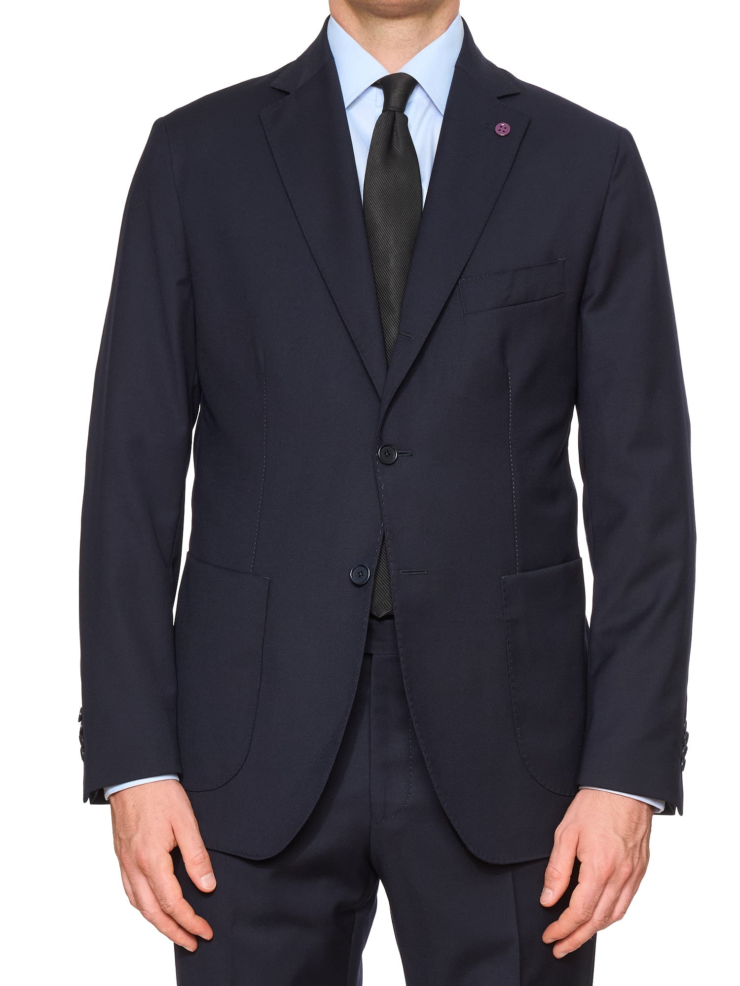 SARTORIA PARTENOPEA Navy Blue Wool Super 120'S Suit NEW