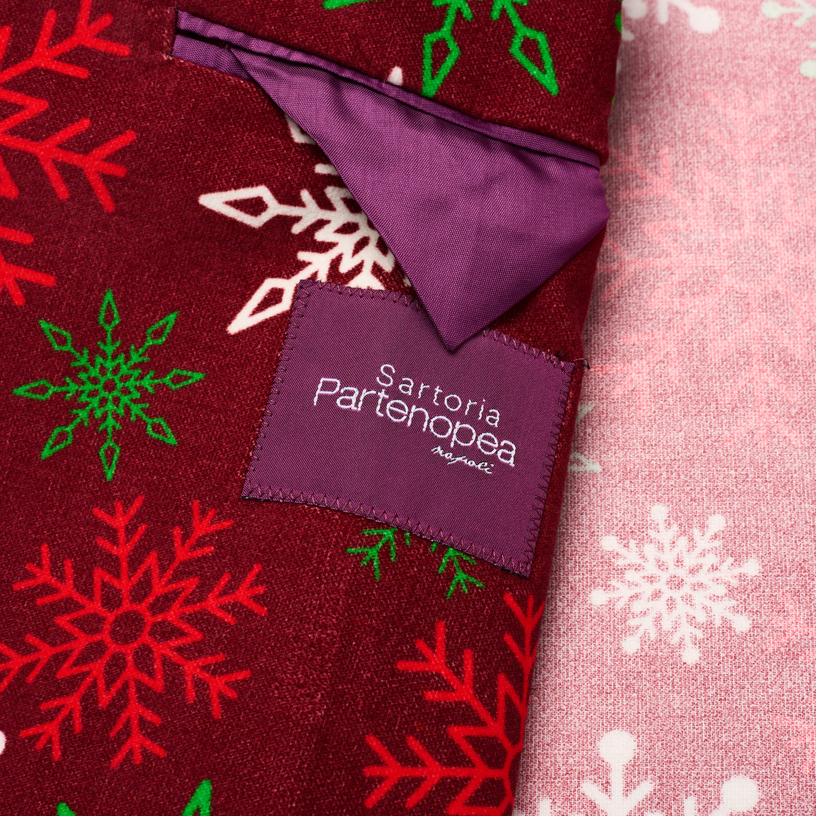 SARTORIA PARTENOPEA Red Christmas Design Cotton-Elastane Jacket EU 50 NEW US 40 Current Model