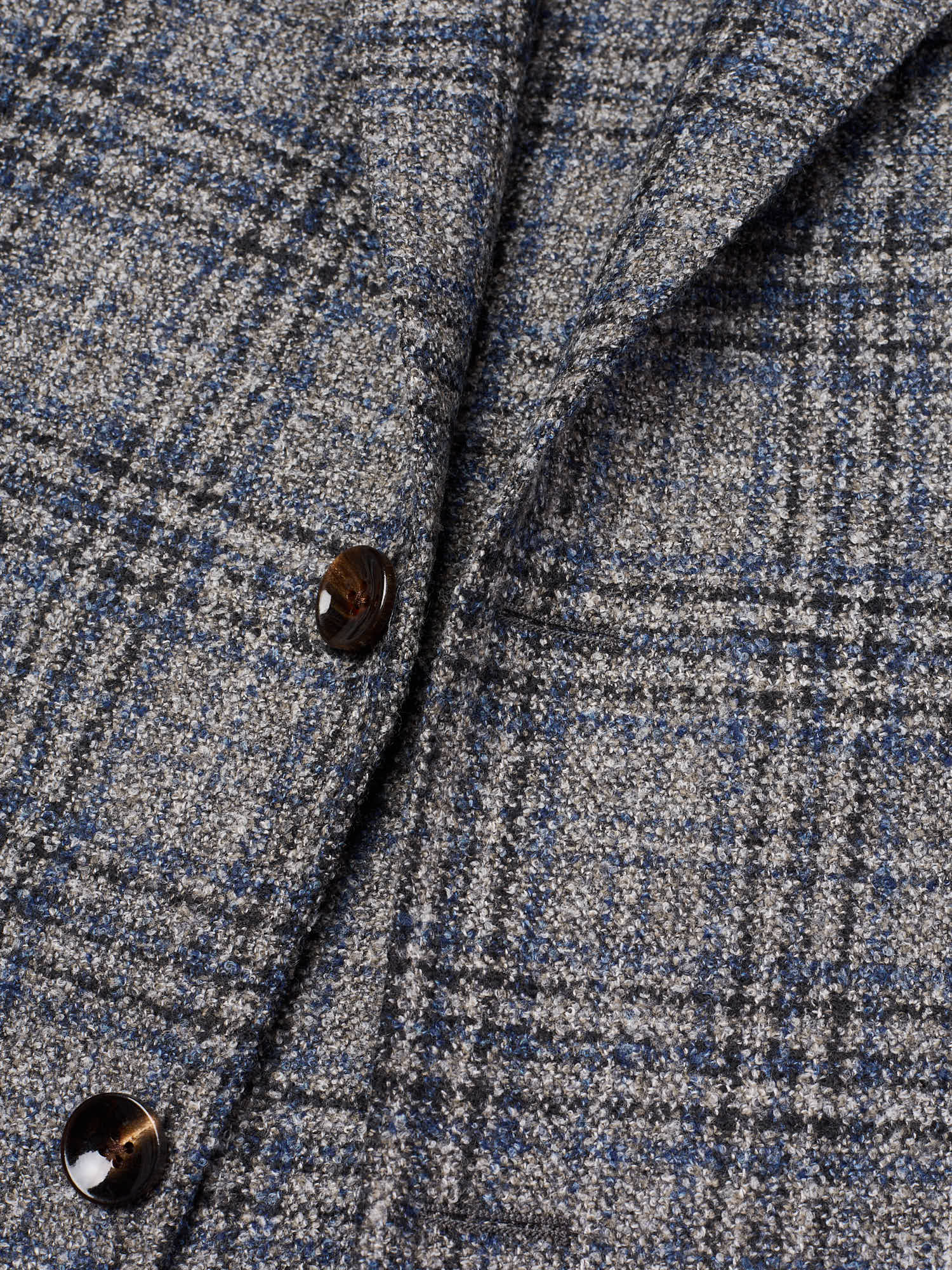 SARTORIA PARTENOPEA "Napoli2" Gray Glen Plaid Wool Stretch Jacket