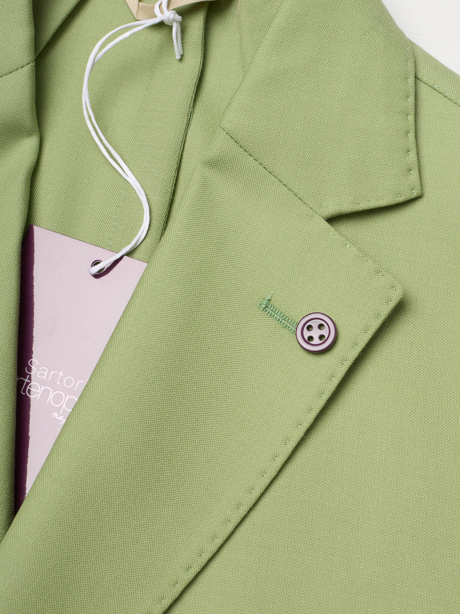 SARTORIA PARTENOPEA "Napoli2" Green Wool Unlined Jacket