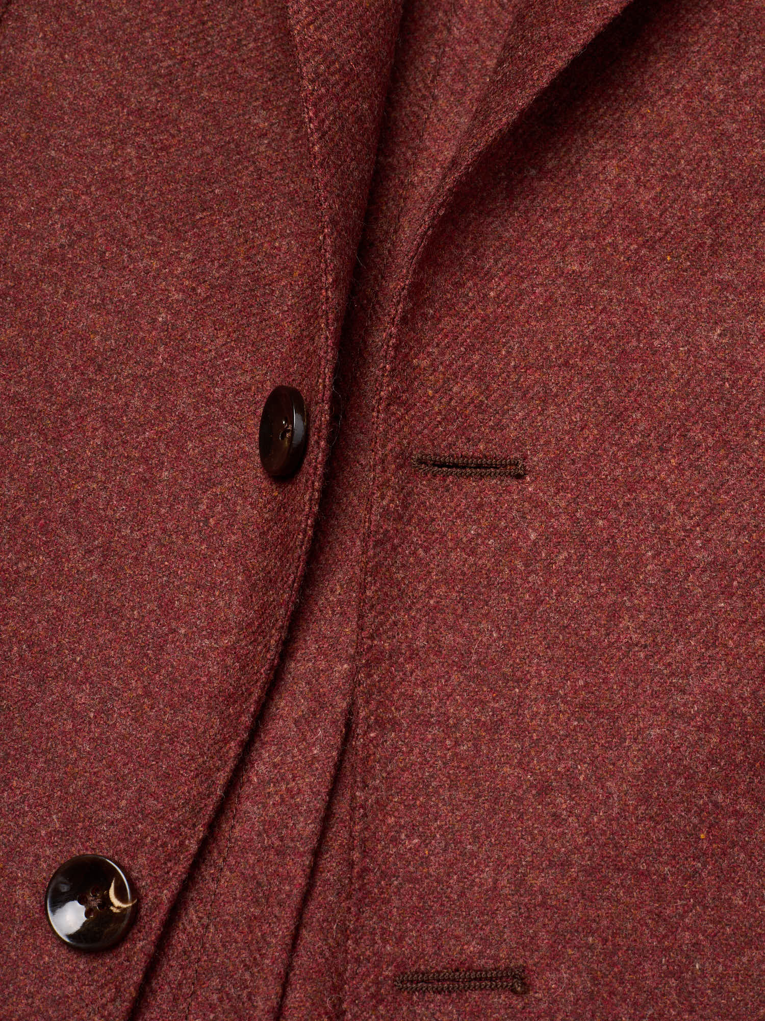 SARTORIA PARTENOPEA "Napoli2" Rust Wool Tweed Unlined Jacket