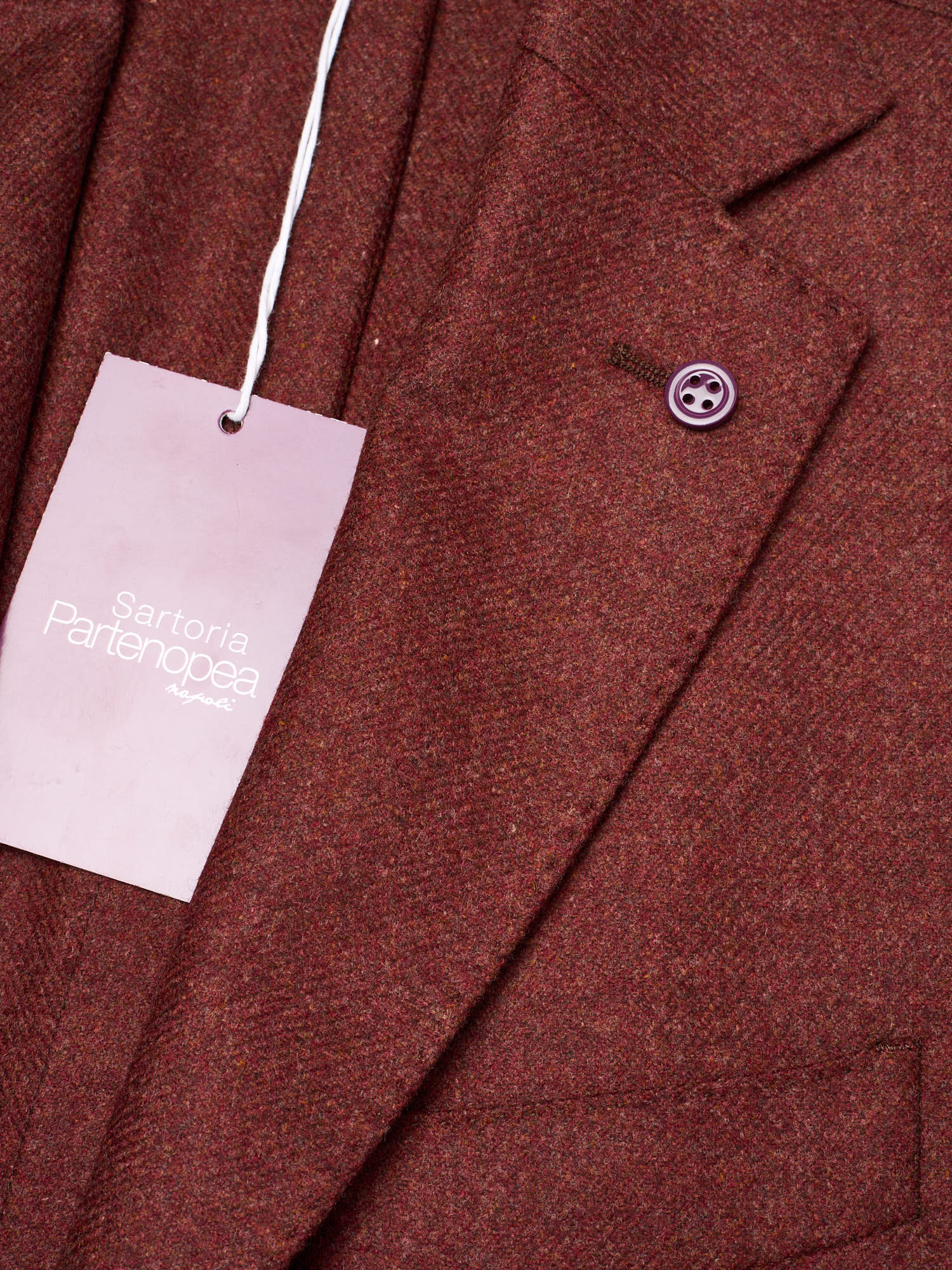 SARTORIA PARTENOPEA "Napoli2" Rust Wool Tweed Unlined Jacket