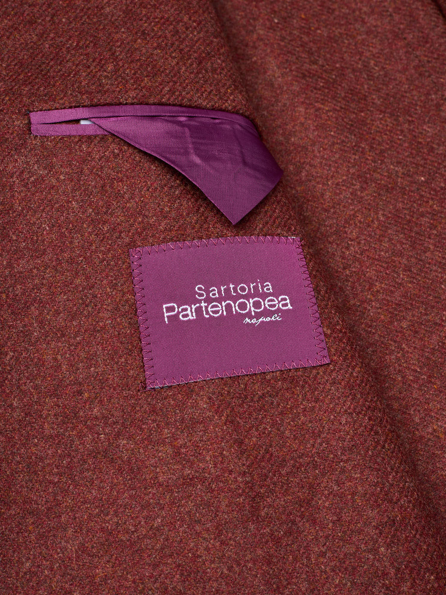 SARTORIA PARTENOPEA "Napoli2" Rust Wool Tweed Unlined Jacket