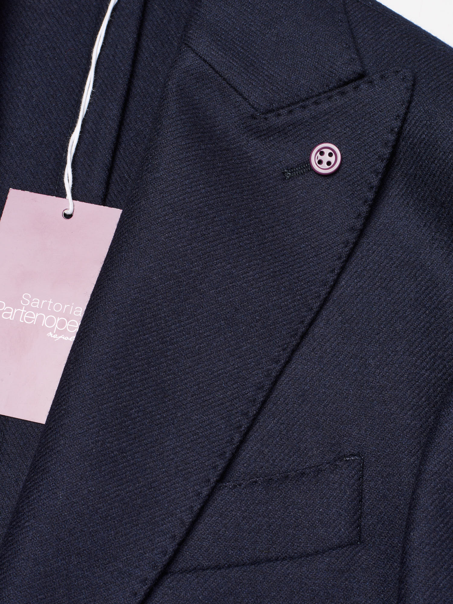 SARTORIA PARTENOPEA "Napoli4" Navy Blue Wool Unlined Jacket