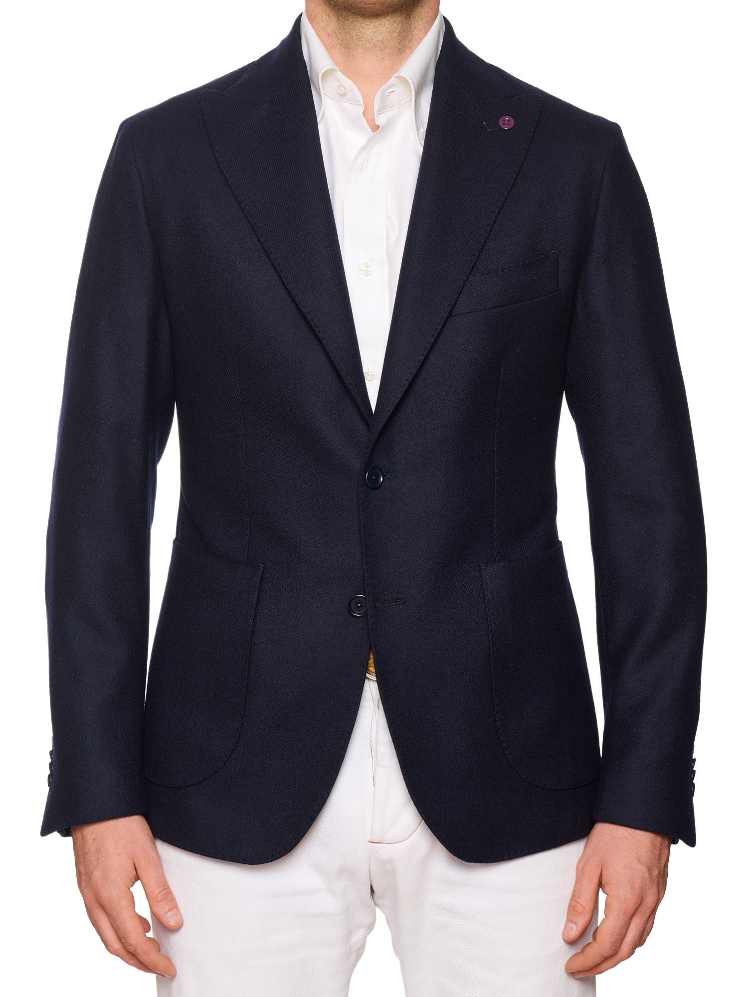 SARTORIA PARTENOPEA "Napoli4" Navy Blue Wool Unlined Jacket