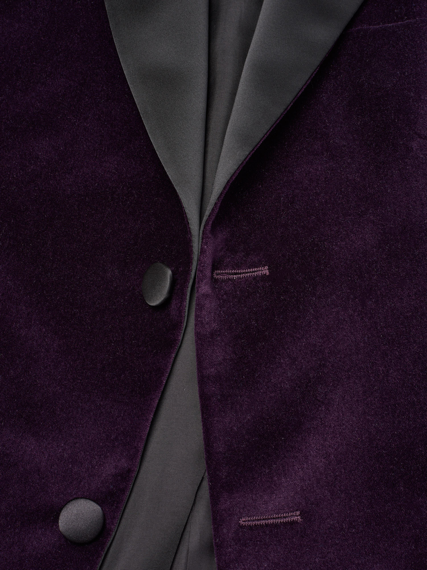 SARTORIA PARTENOPEA "Napoli4" Aubergine Velvet Dinner Jacket