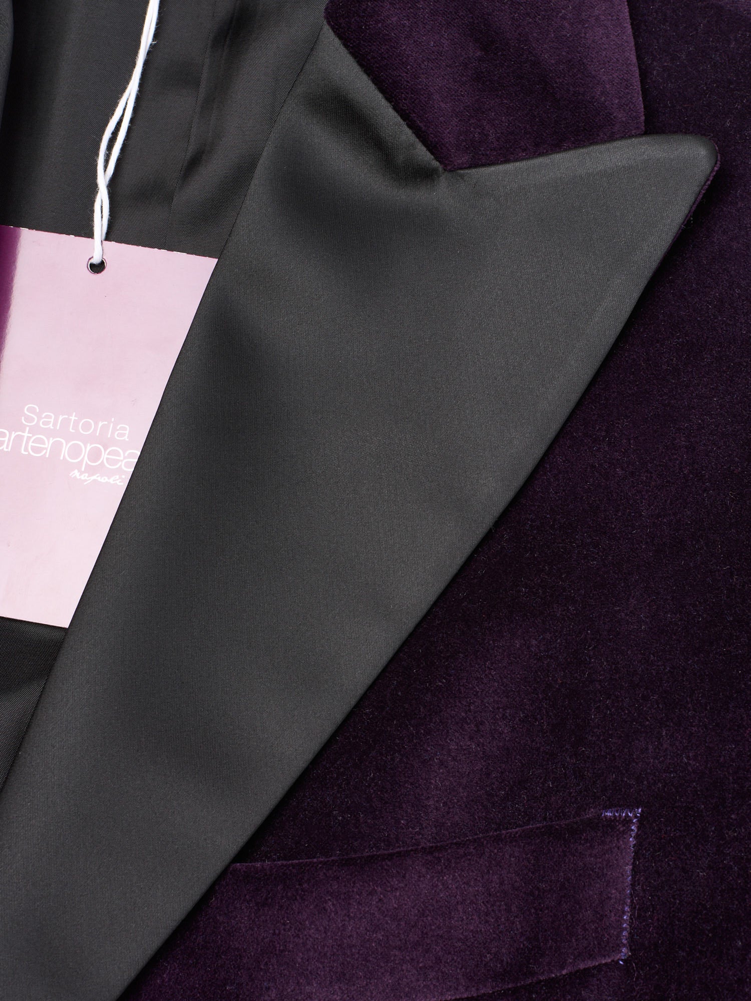 SARTORIA PARTENOPEA "Napoli4" Aubergine Velvet Dinner Jacket