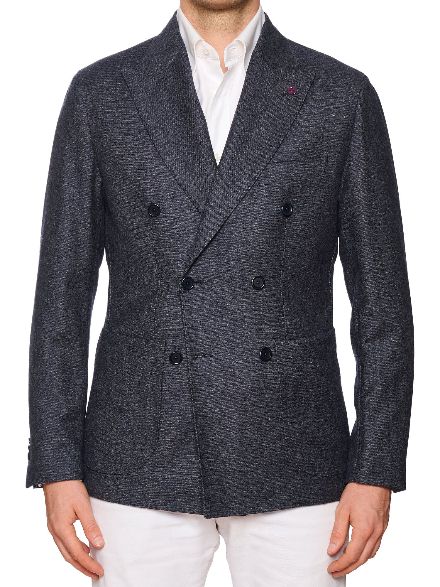 SARTORIA PARTENOPEA "Napoli6" "Denim" Wool Cashmere DB Jacket