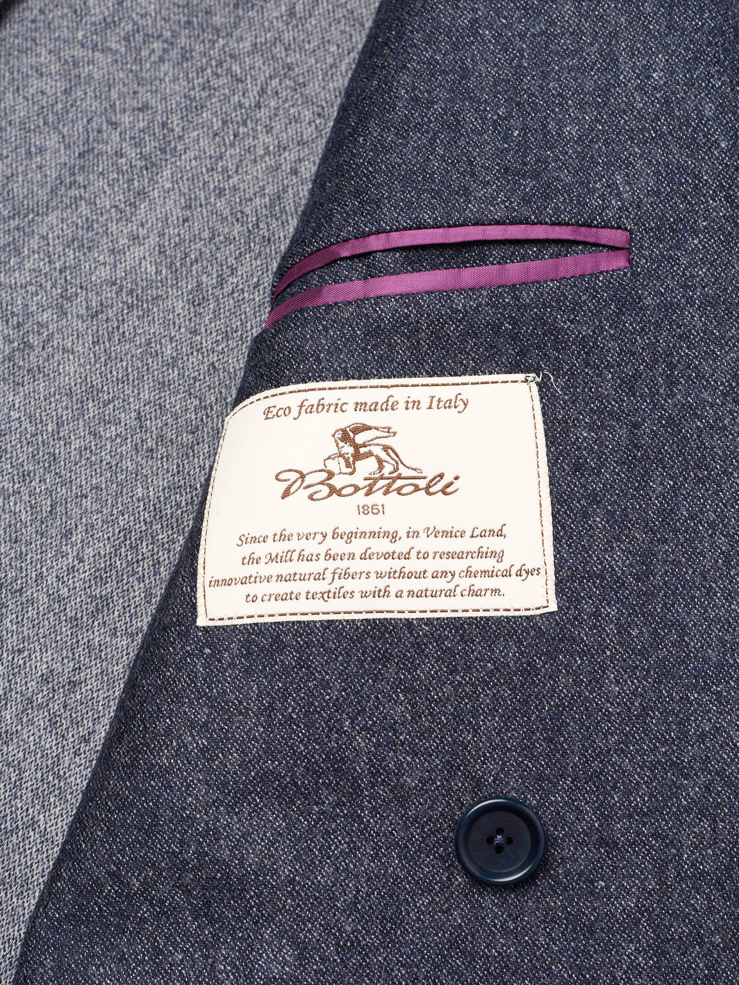 SARTORIA PARTENOPEA "Napoli6" "Denim" Wool Cashmere DB Jacket