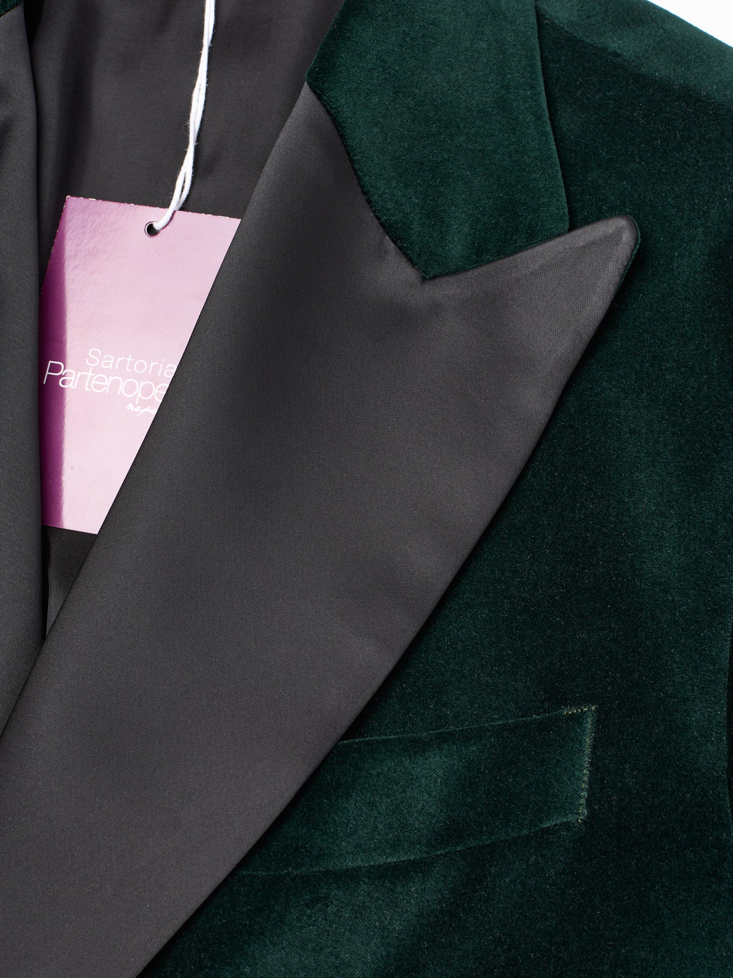 SARTORIA PARTENOPEA "Napoli6" Green Velvet Double Breasted Dinner Jacket