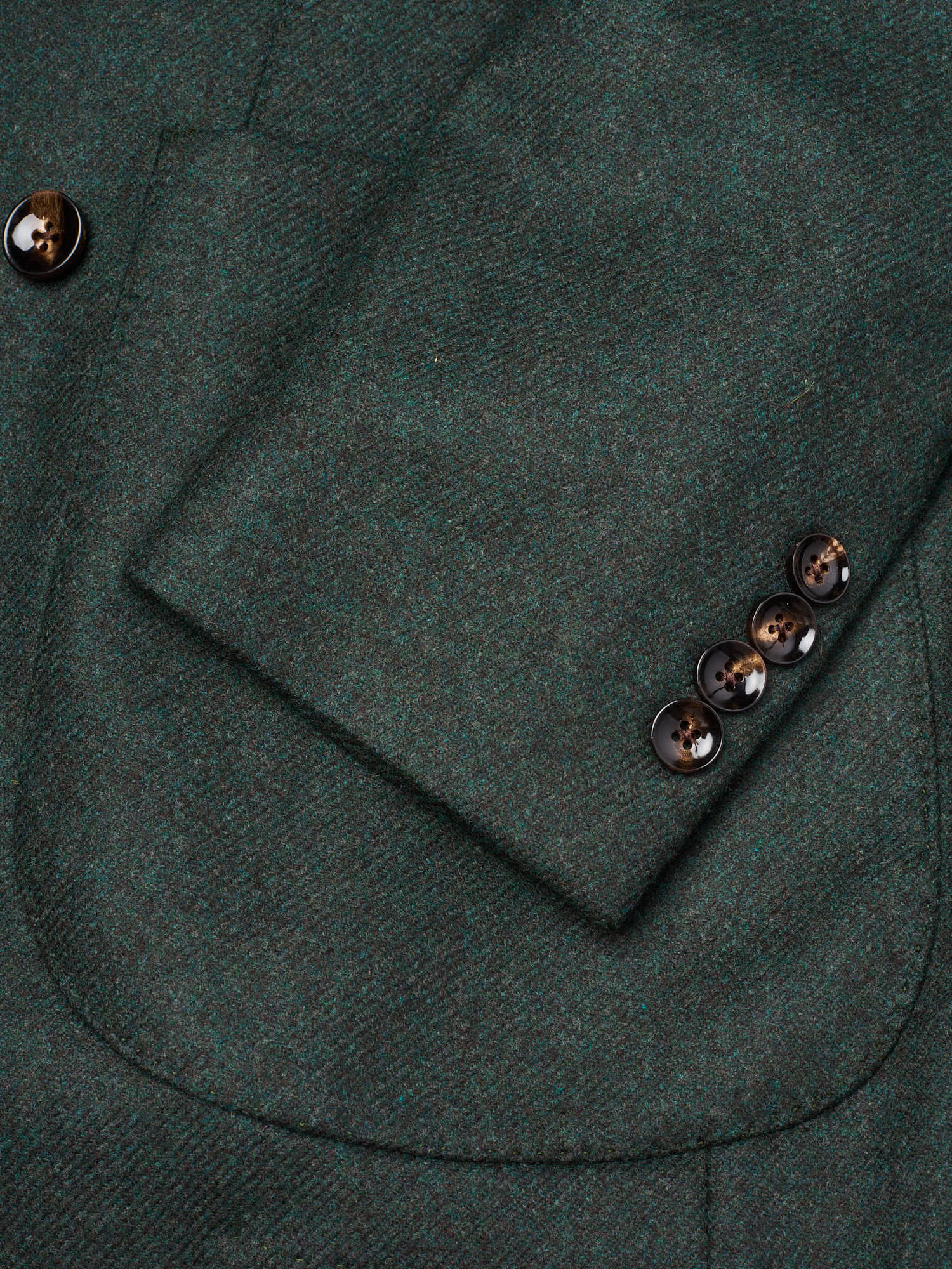 SARTORIA PARTENOPEA "Napoli6" Forest Green Wool Double Breasted Jacket