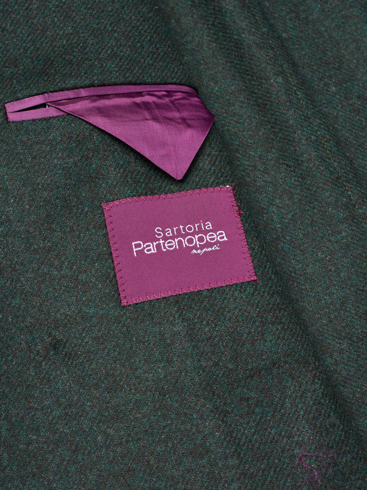 SARTORIA PARTENOPEA "Napoli6" Forest Green Wool Double Breasted Jacket