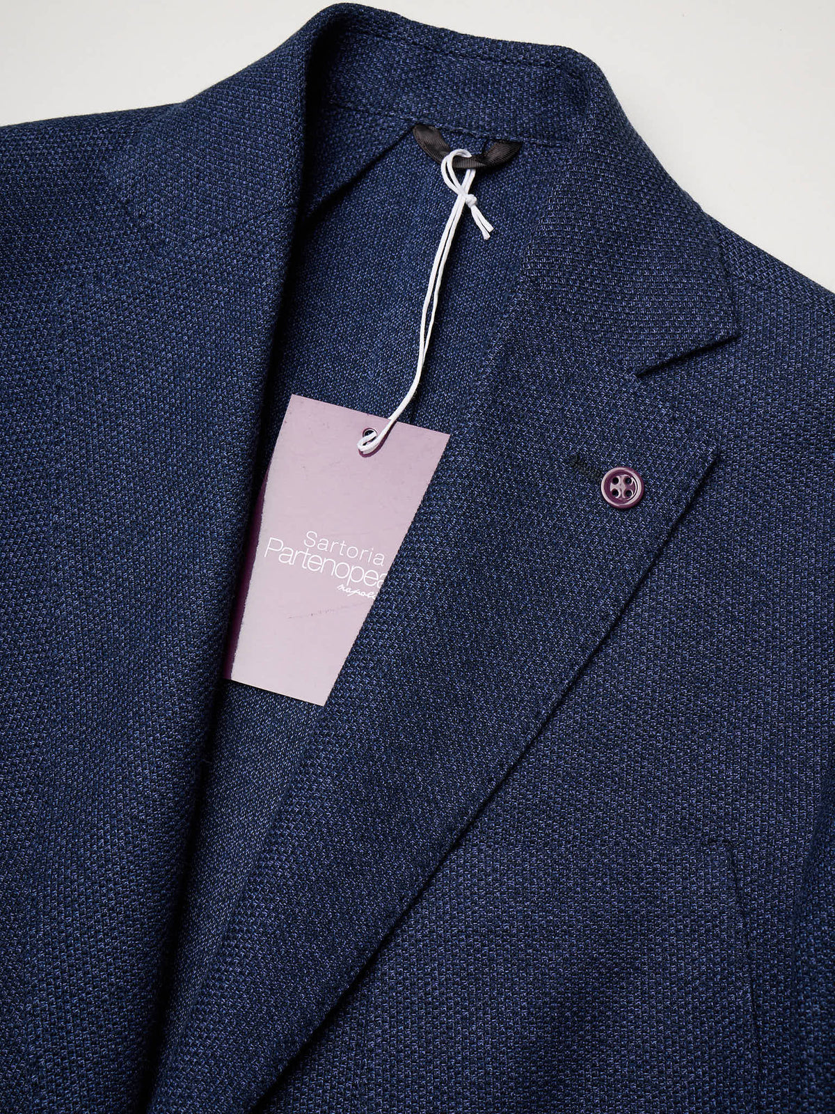 SARTORIA PARTENOPEA "Napoli" Navy Blue Birdseye Cotton Unlined Jacket
