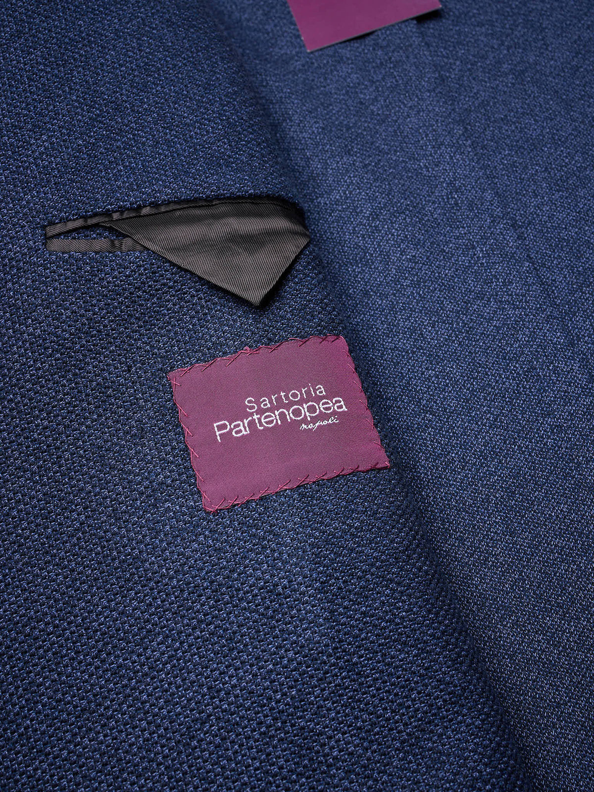 SARTORIA PARTENOPEA "Napoli" Navy Blue Birdseye Cotton Unlined Jacket