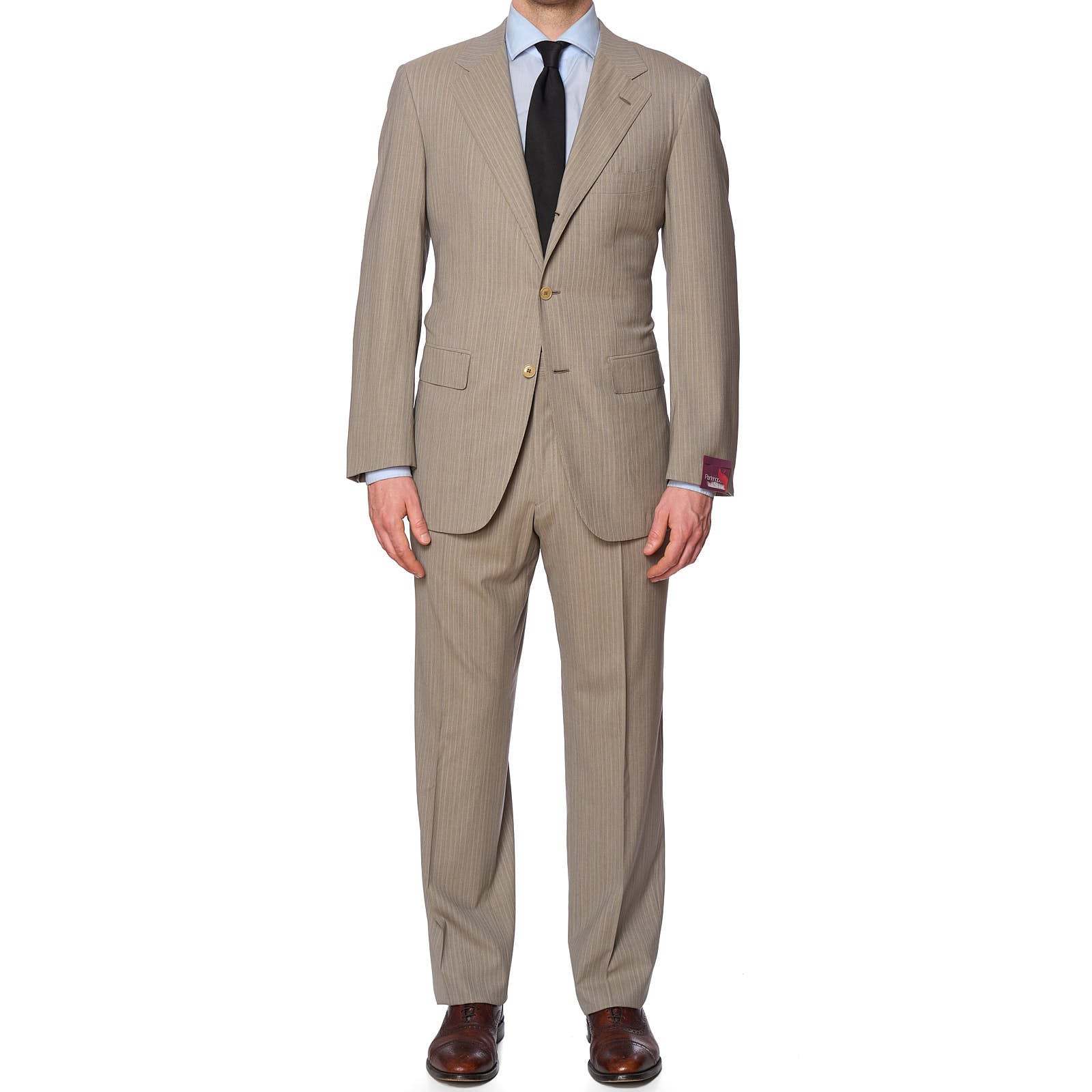 SARTORIA PARTENOPEA for VANNUCCI Beige Handmade Suit EU 54 NEW US 42-44