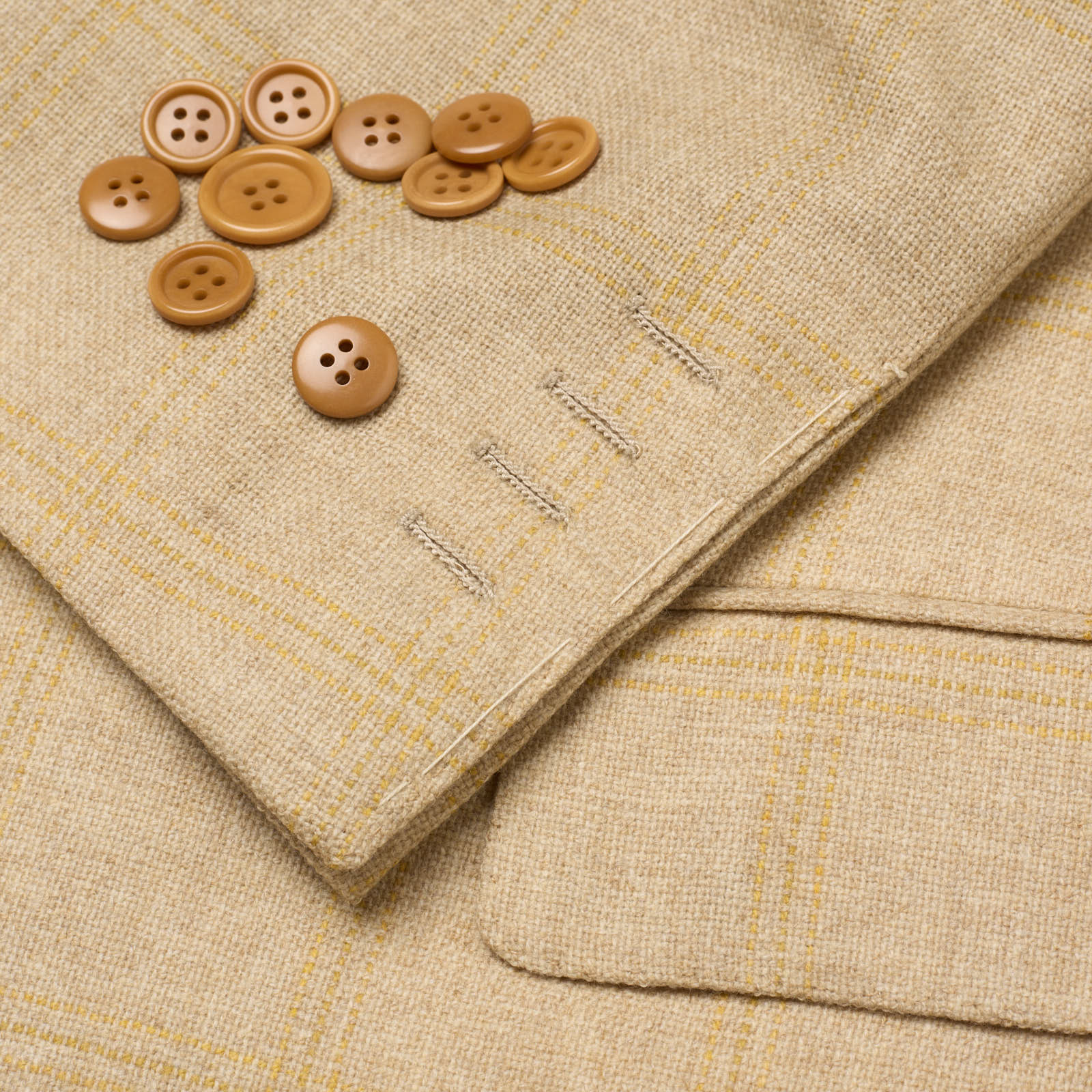 SARTORIA PARTENOPEA x VANNUCCI Tan Handmade Wool-Cashmere Jacket EU 50 US 40