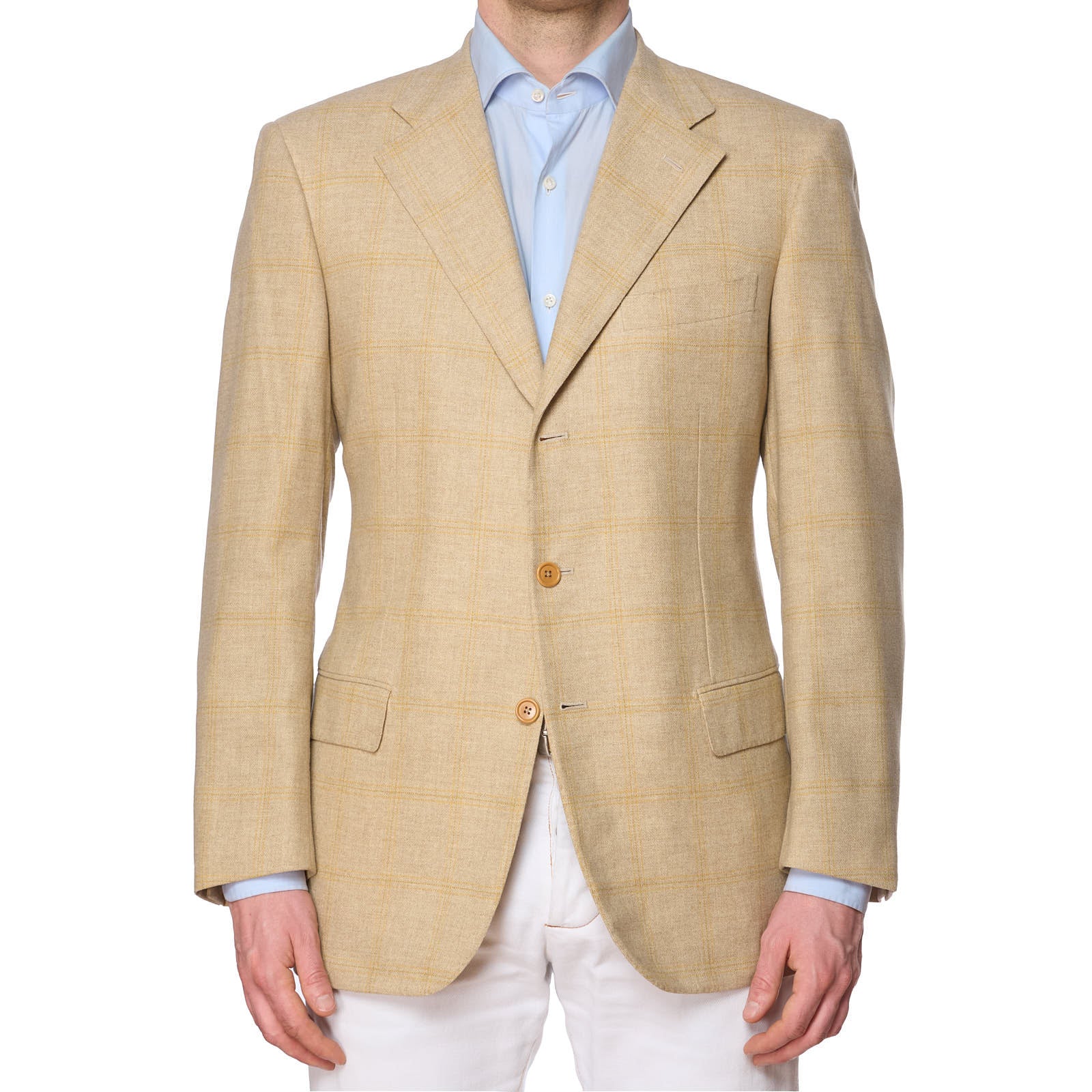 SARTORIA PARTENOPEA x VANNUCCI Tan Handmade Wool-Cashmere Jacket EU 50 US 40