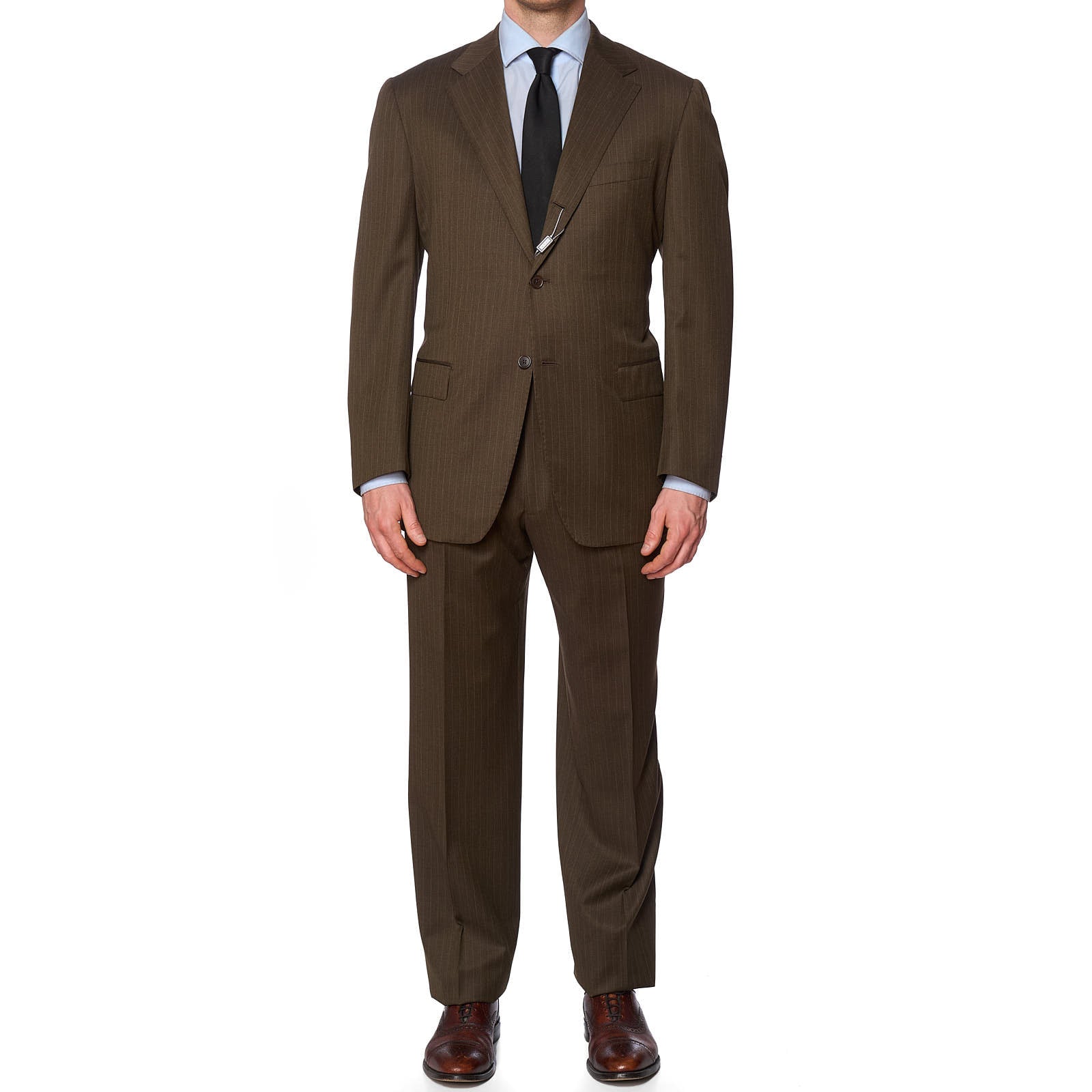 SARTORIA PARTENOPEA for VANNUCCI Brown Handmade Suit EU 54 NEW US 42 44