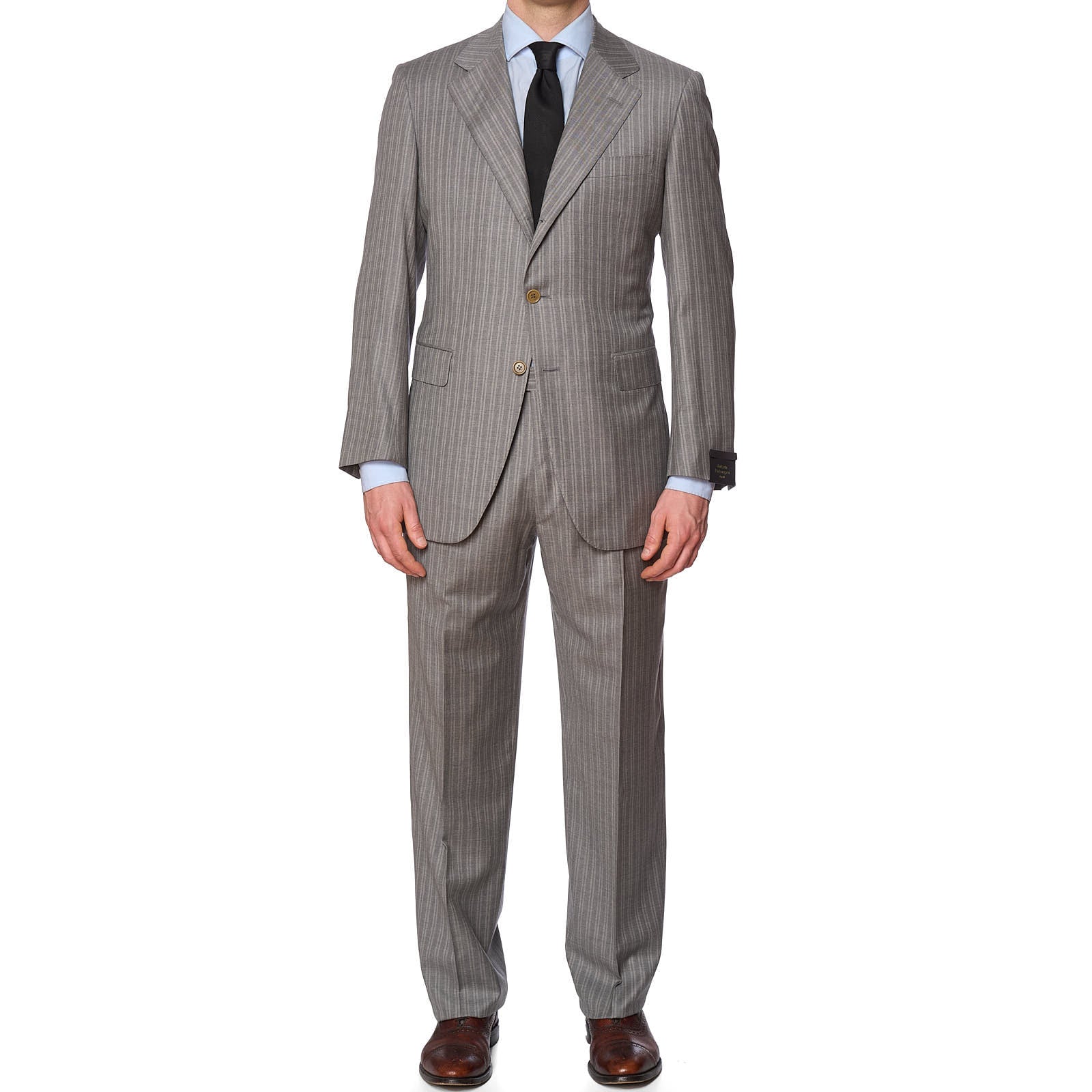 SARTORIA PARTENOPEA for VANNUCCI Gray Wool Handmade Suit EU 52 NEW US 42