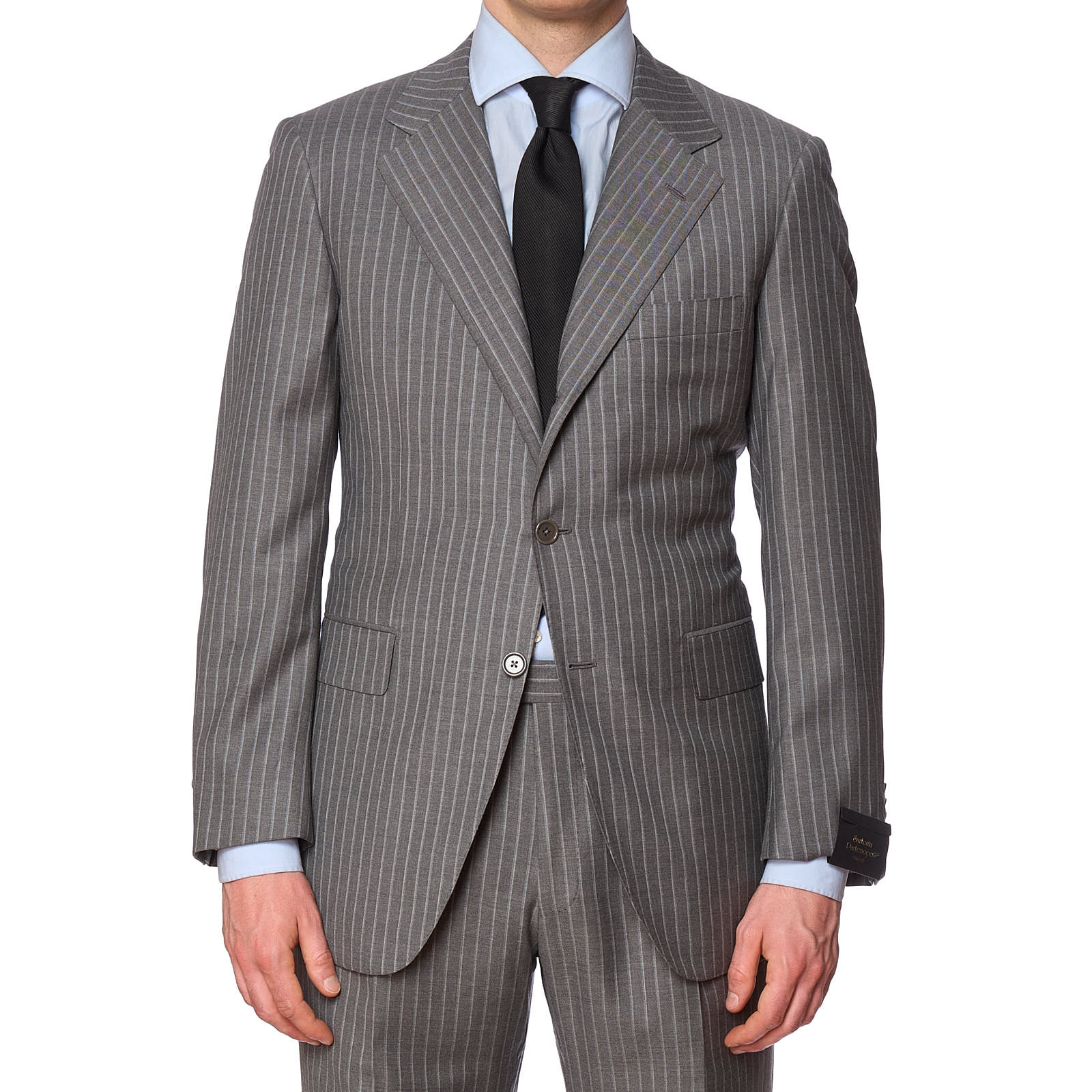 SARTORIA PARTENOPEA for VANNUCCI Gray Super 180's Wool Handmade Suit EU 52 NEW US 42