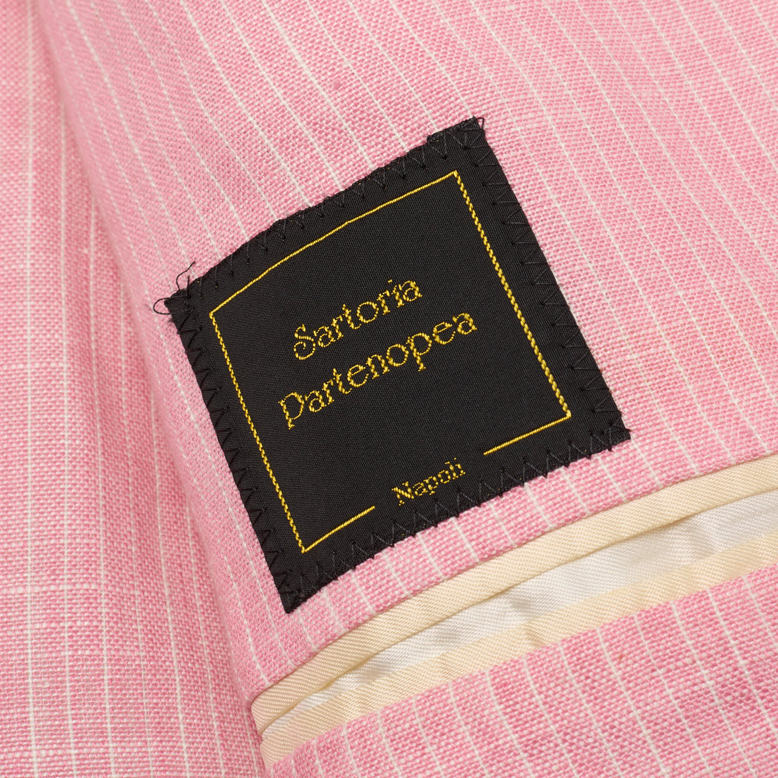 SARTORIA PARTENOPEA for VANNUCCI Handmade Pink Linen Jacket EU 46 NEW US 36