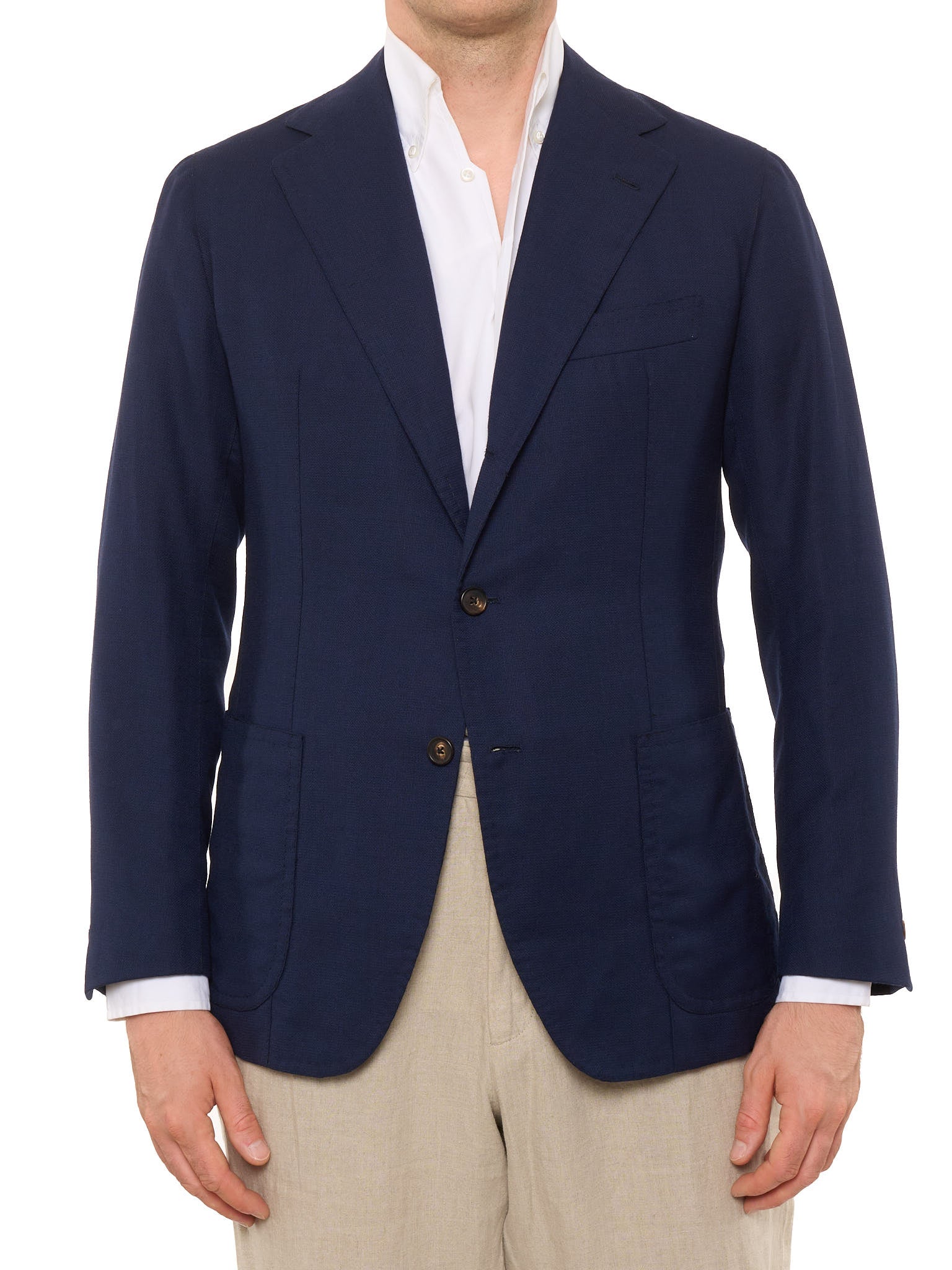 SARTORIA SOLITO Handmade Navy Blue Wool-Silk Jacket