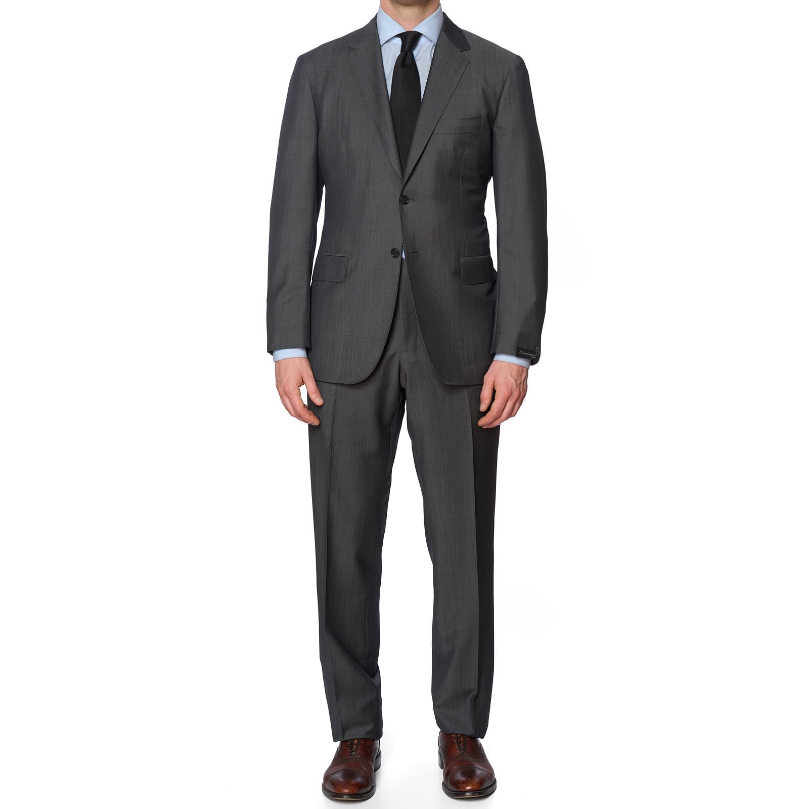SARTORIO Napoli Gray Wool-Mohair Slim Fit Light Suit EU 54 NEW US 44