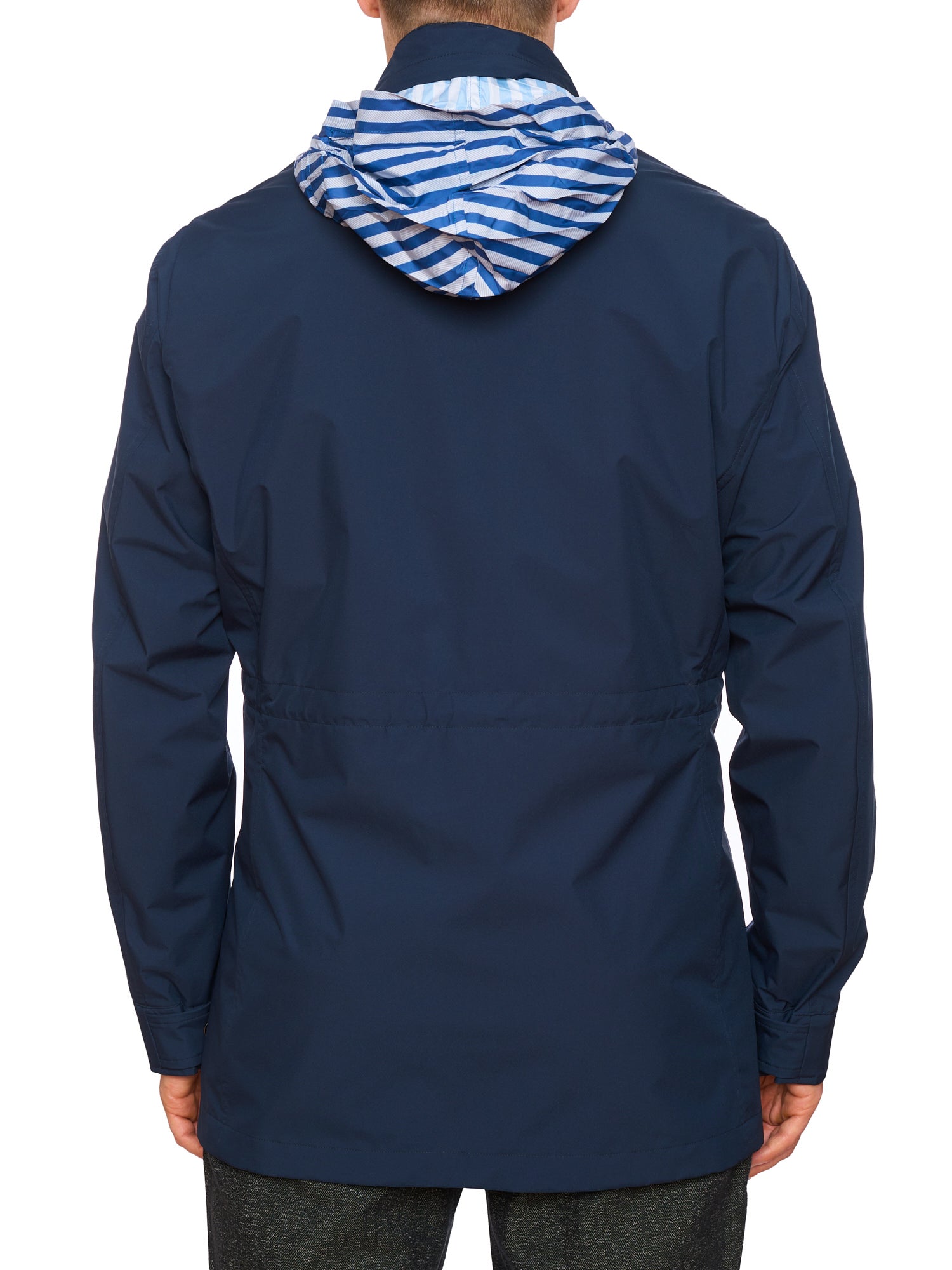 SARTORIO "Tuga" Napoli Blue Parka Jacket With Hidden Hood