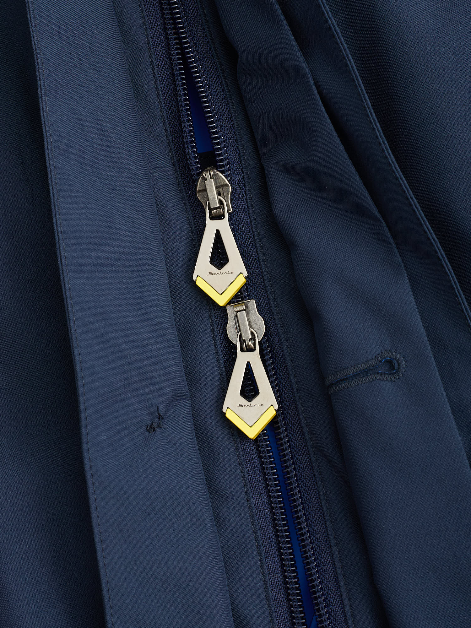 SARTORIO "Tuga" Napoli Blue Parka Jacket With Hidden Hood