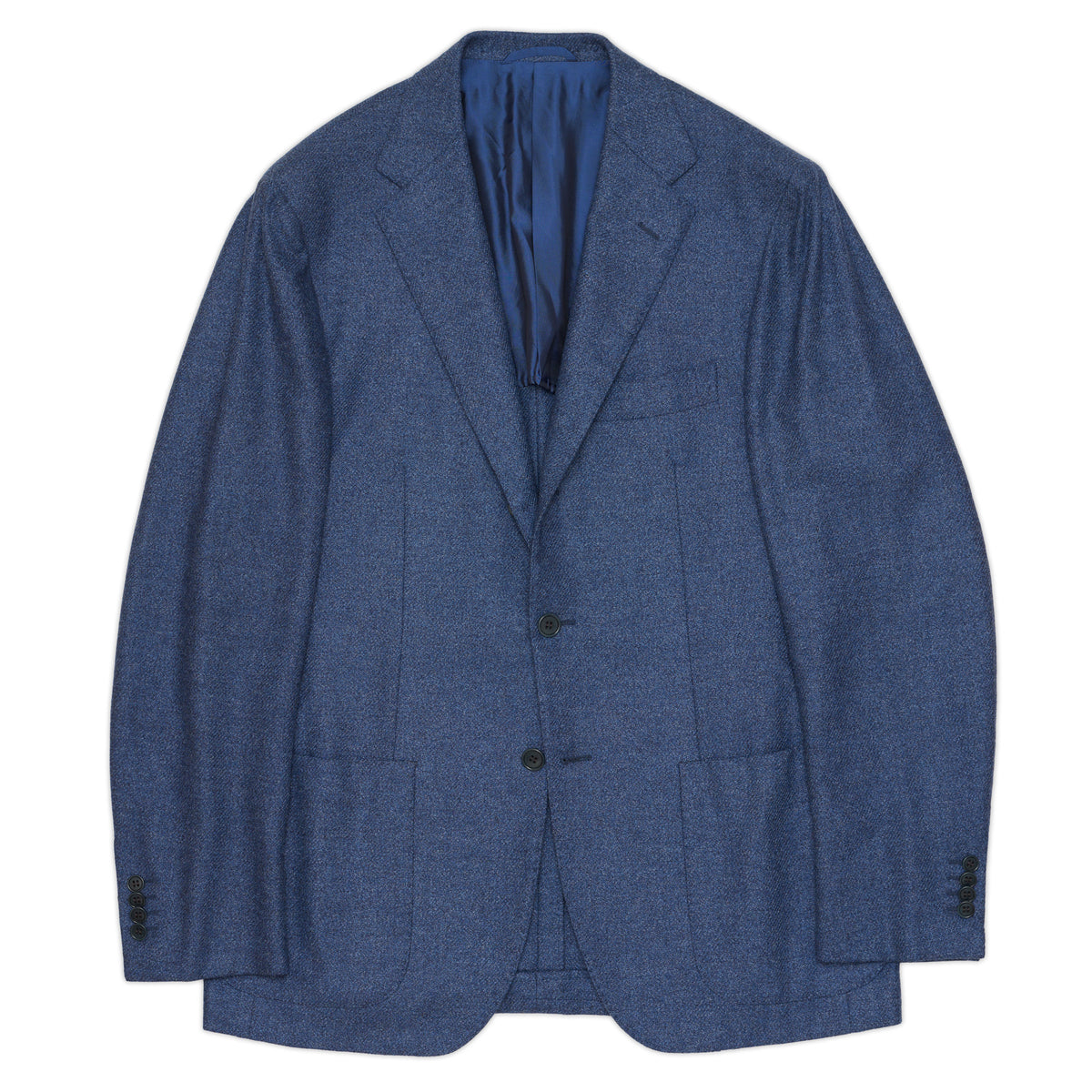 SARTORIO Napoli by KITON Blue Wool Flannel Jacket EU 50 US 40