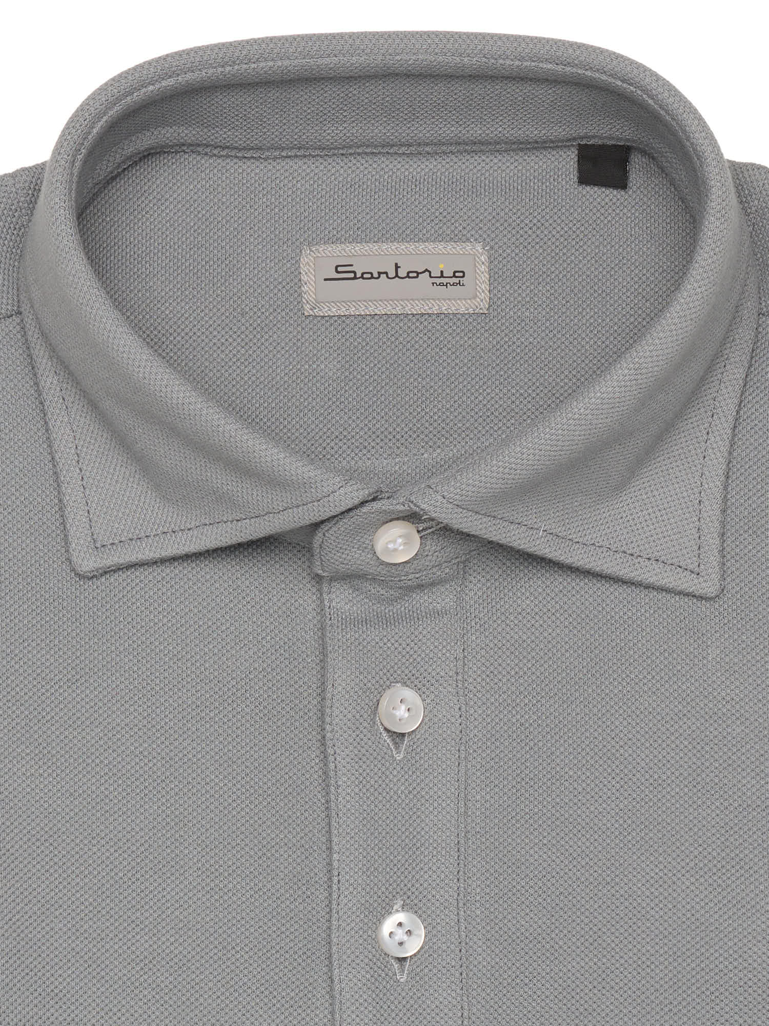 SARTORIO Napoli by KITON Cement Cotton Pique Polo Shirt NEW