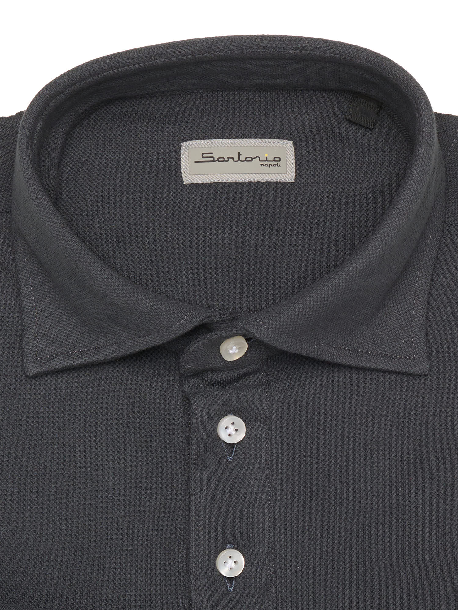 SARTORIO Napoli by KITON Graphite Gray Cotton Pique Polo Shirt NEW