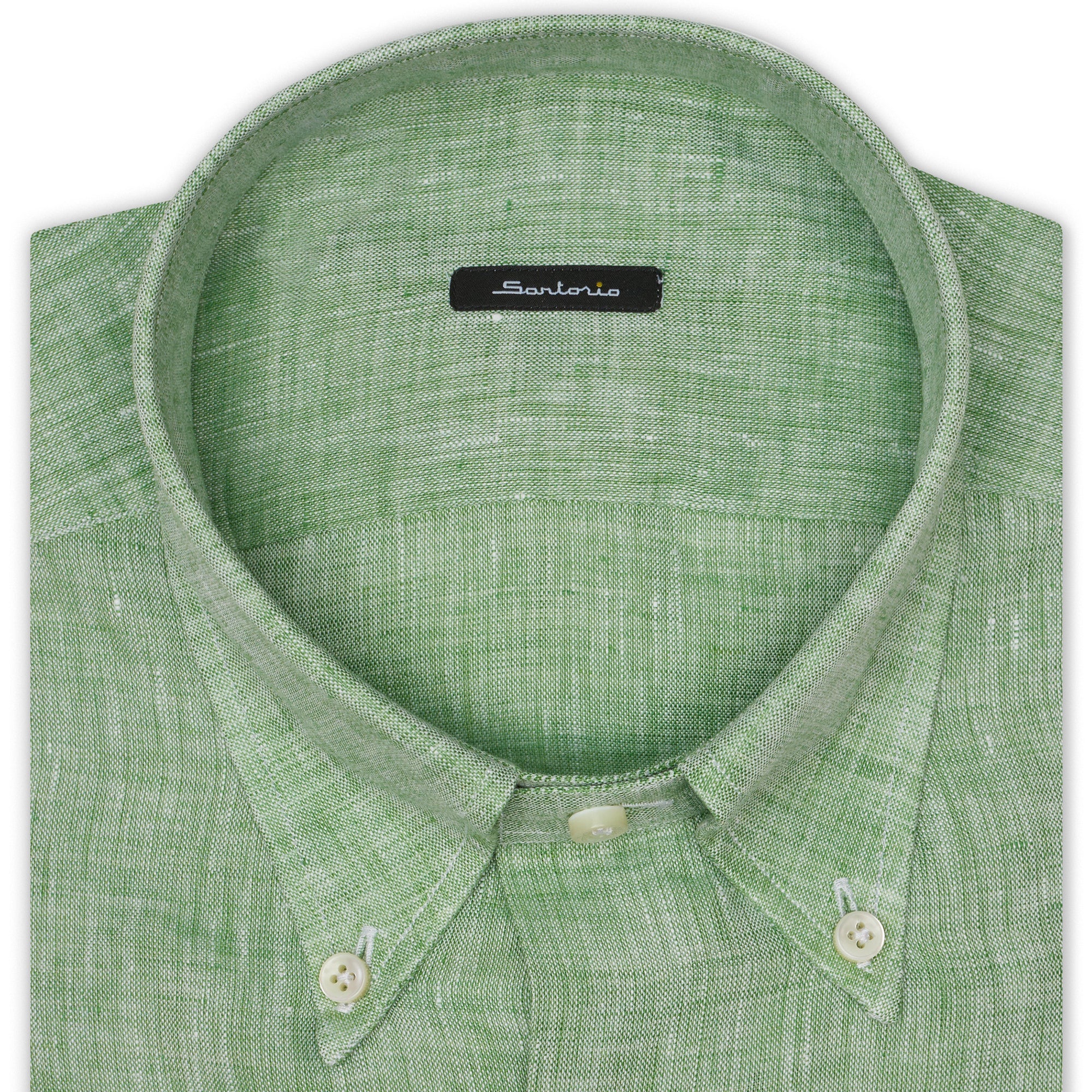 SARTORIO Napoli by KITON Green Linen Button-Down Casual Shirt NEW SARTORIO