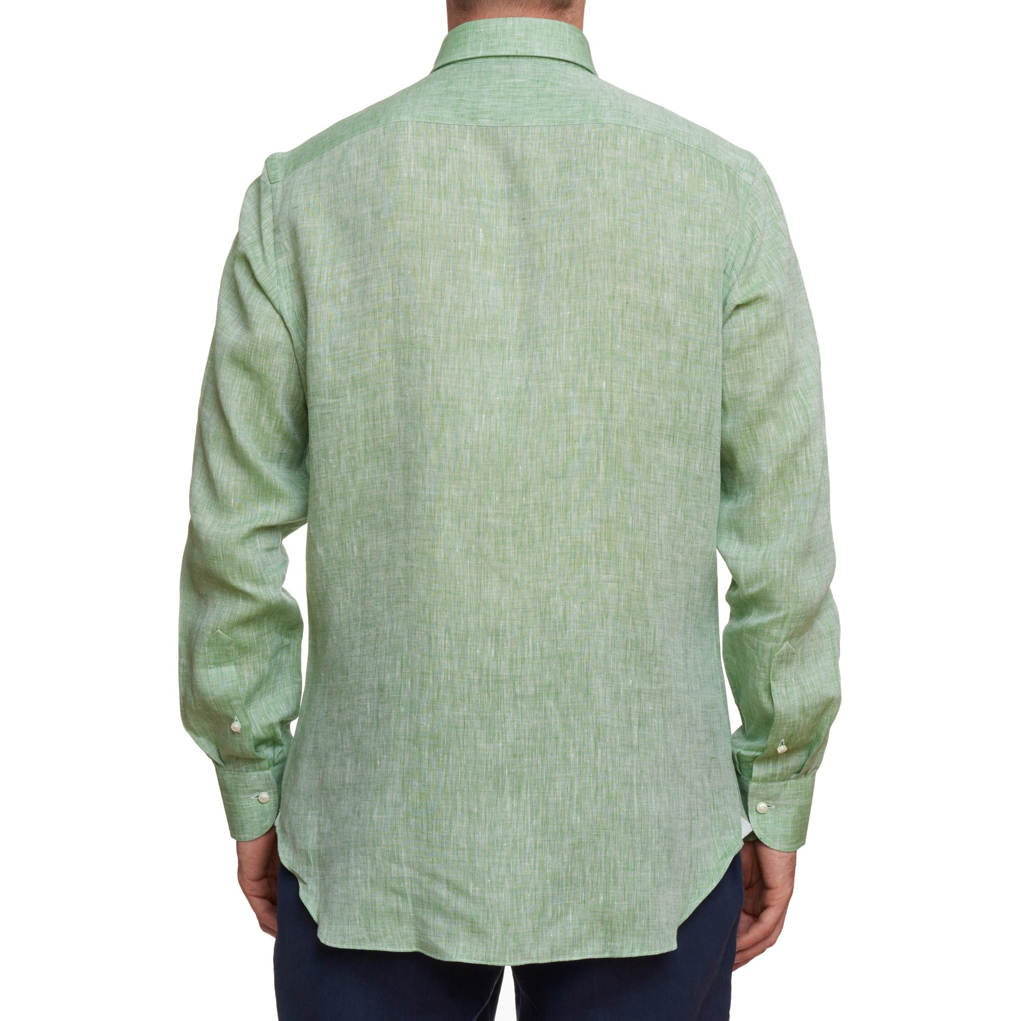 SARTORIO Napoli by KITON Green Linen Button-Down Casual Shirt NEW SARTORIO