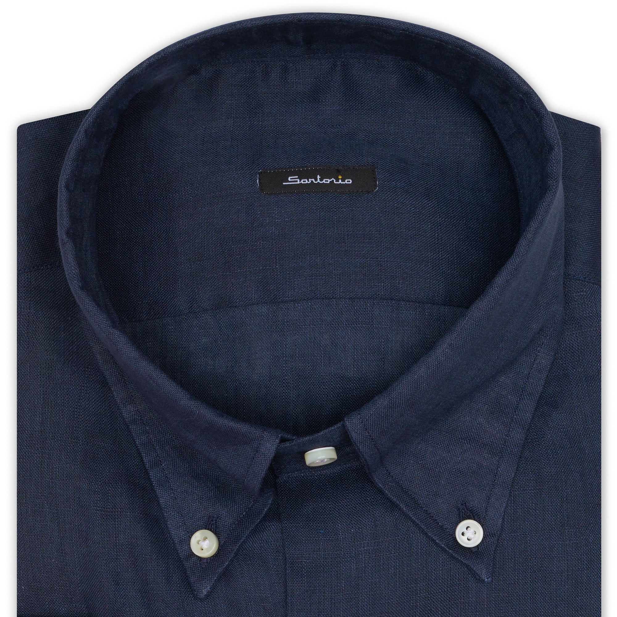 SARTORIO Napoli by KITON Indigo Blue Linen Button-Down Casual Shirt NEW