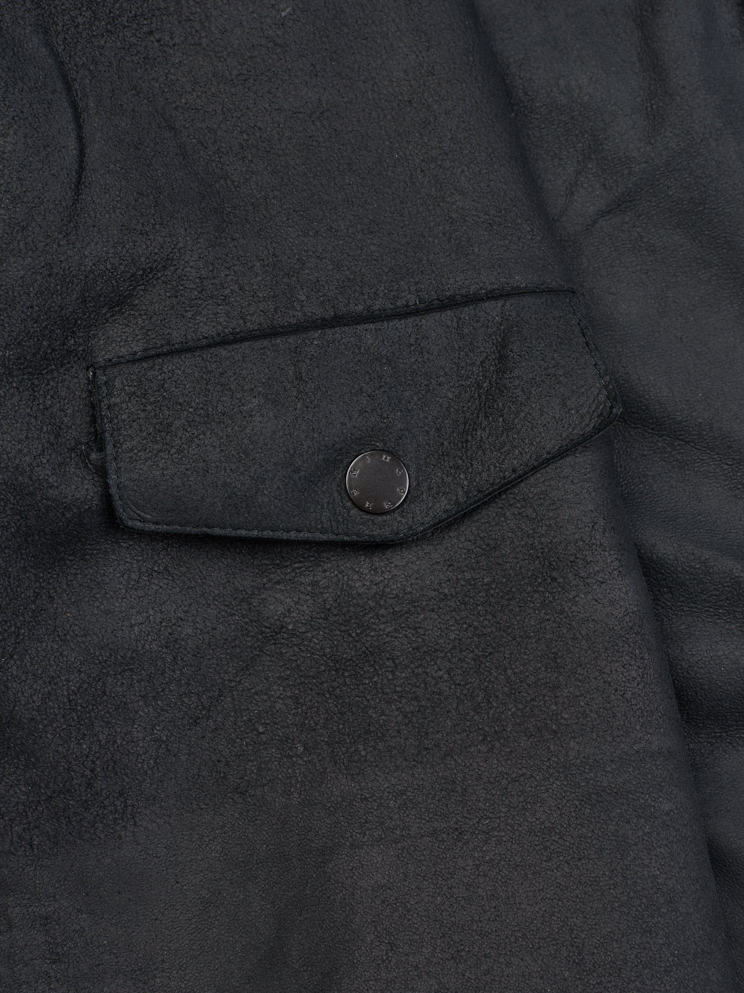 SERAPHIN Black Goat Suede Leather Cardigan Jacket Blouson