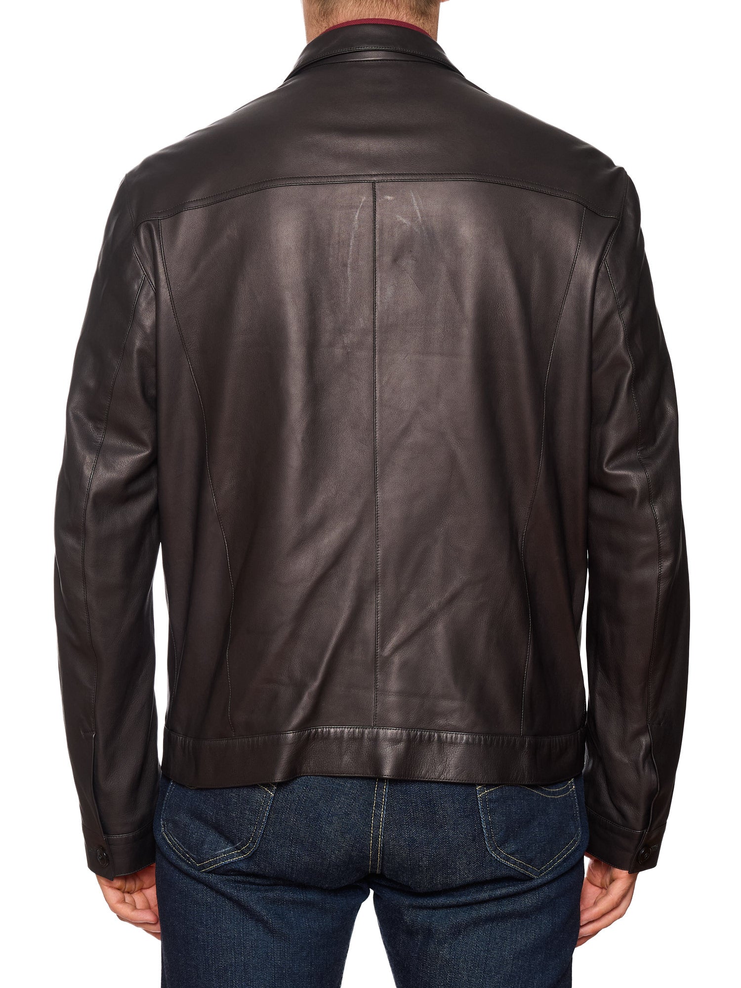 SERAPHIN Black Lamb Leather Unlined Trucker Jacket NEW