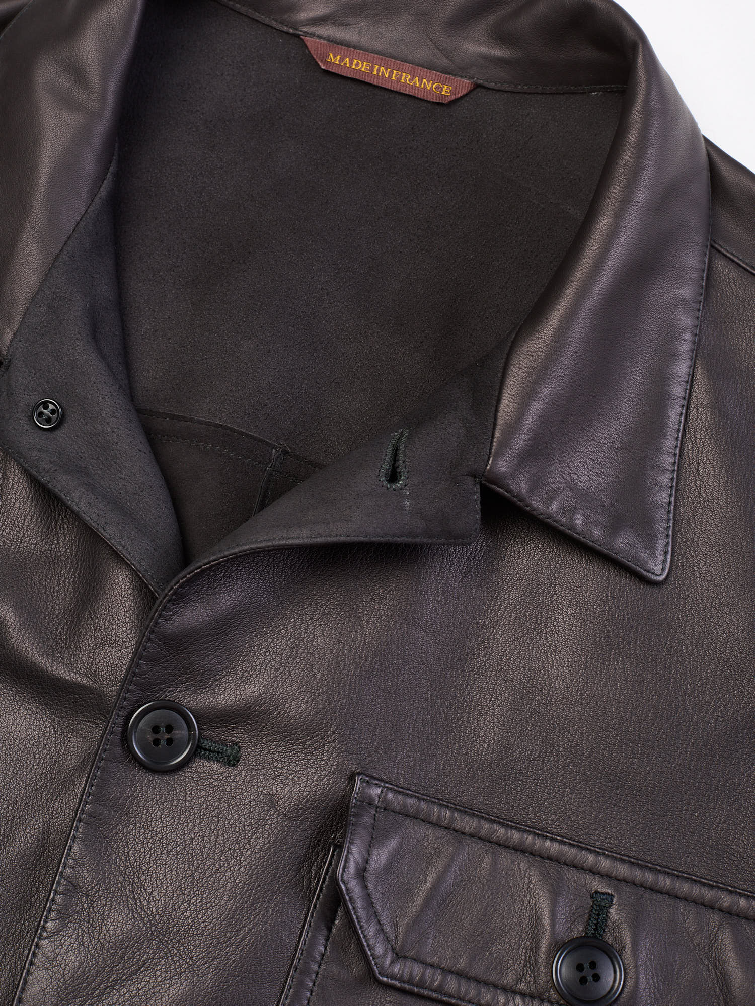 SERAPHIN Black Lamb Leather Unlined Trucker Jacket NEW