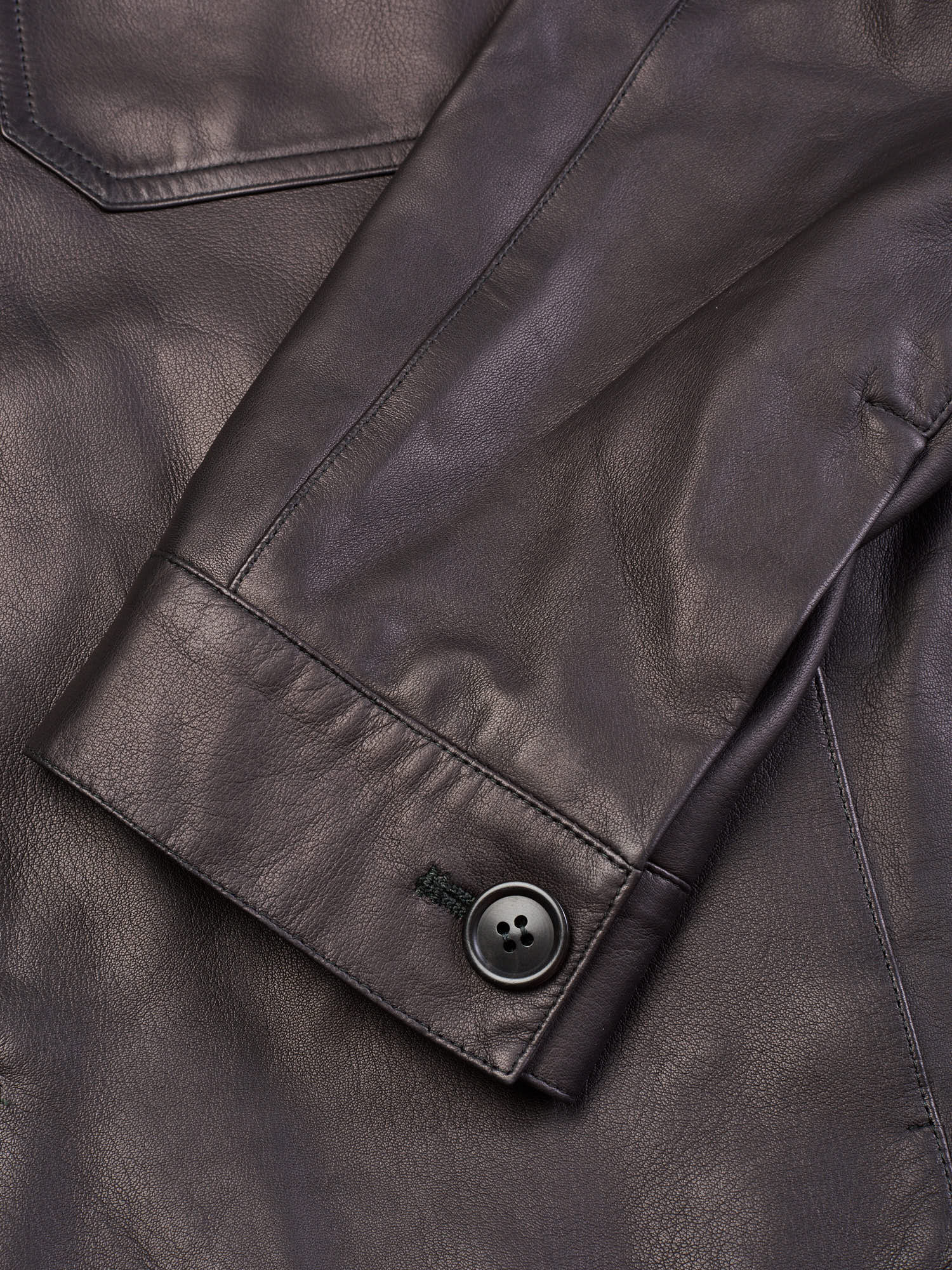 SERAPHIN Black Lamb Leather Unlined Trucker Jacket NEW