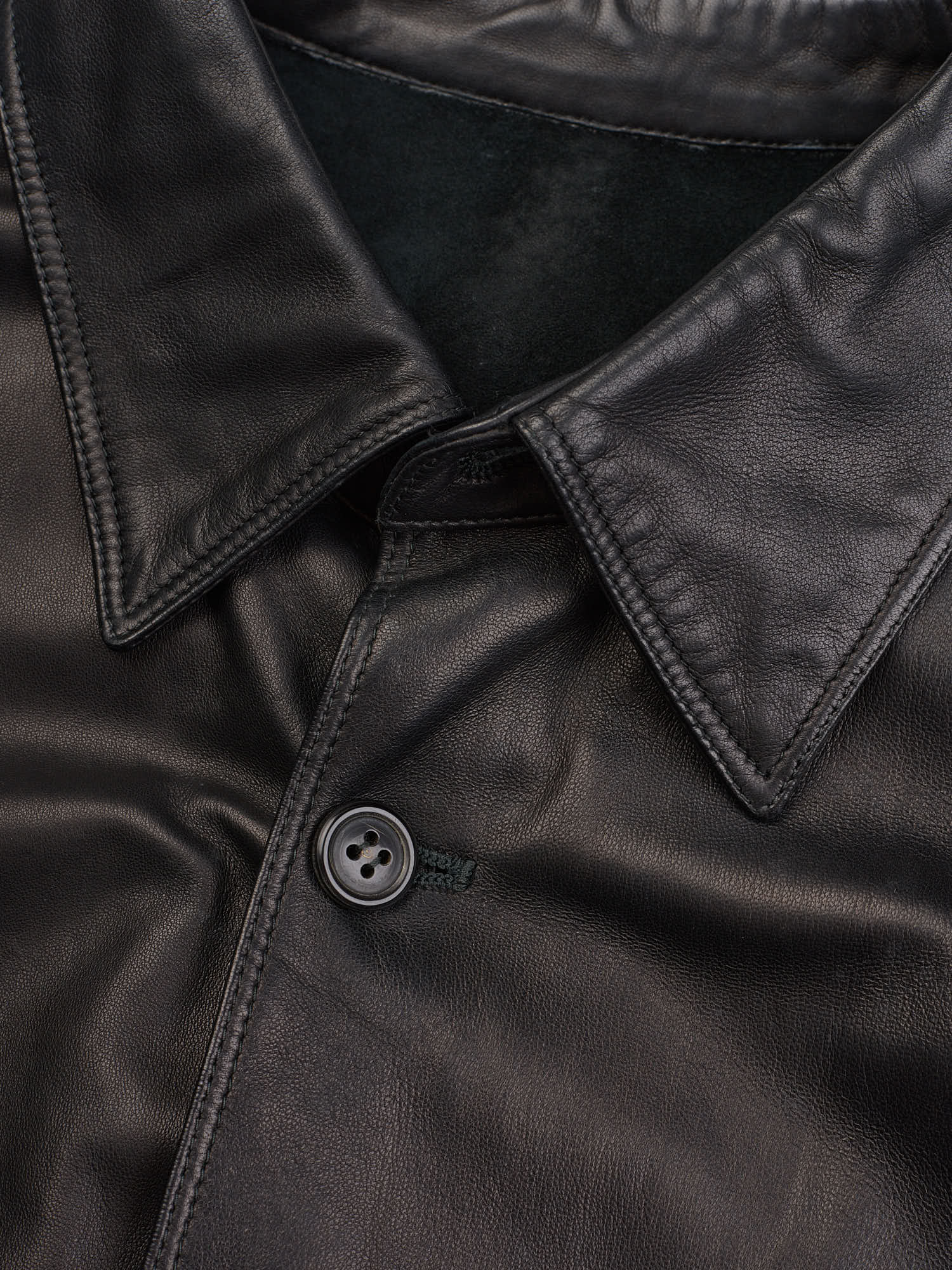 SERAPHIN France Black Leather Blouson Overshirt Jacket