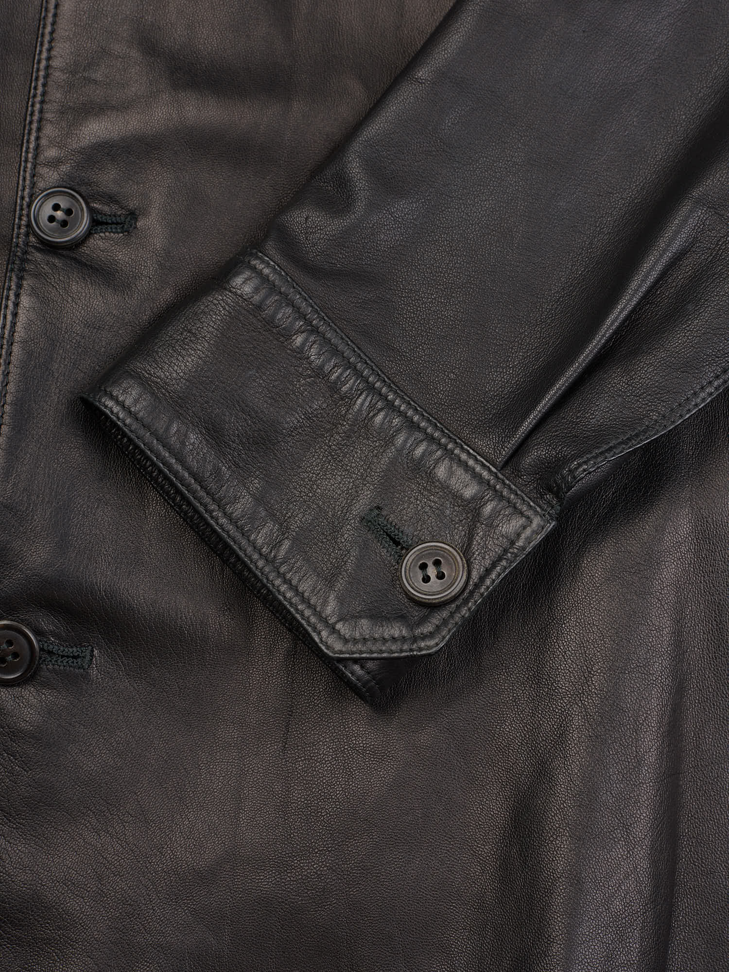 SERAPHIN France Black Leather Blouson Overshirt Jacket