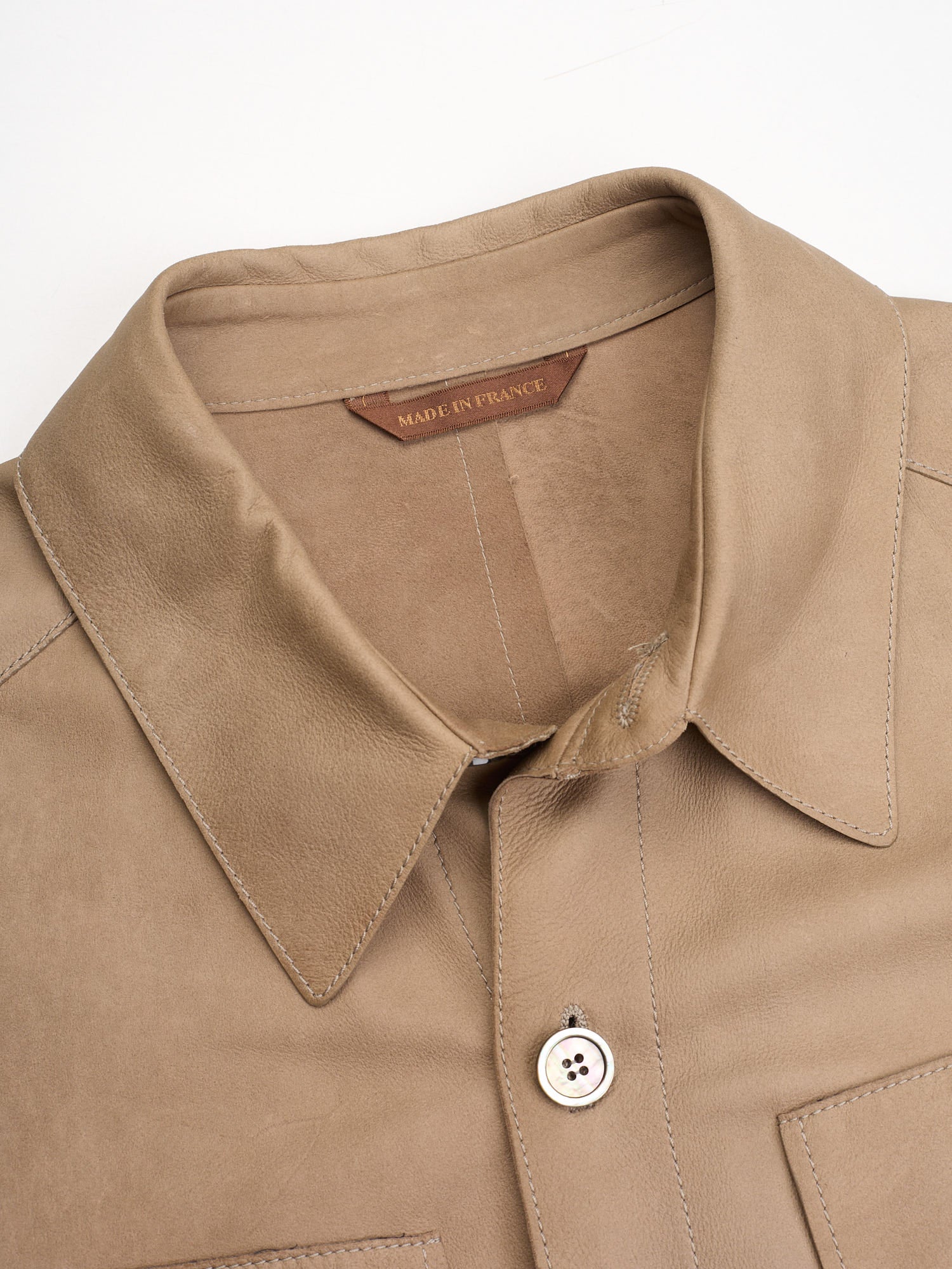 SERAPHIN Tan Goat Suede Leather Unlined Field Jacket