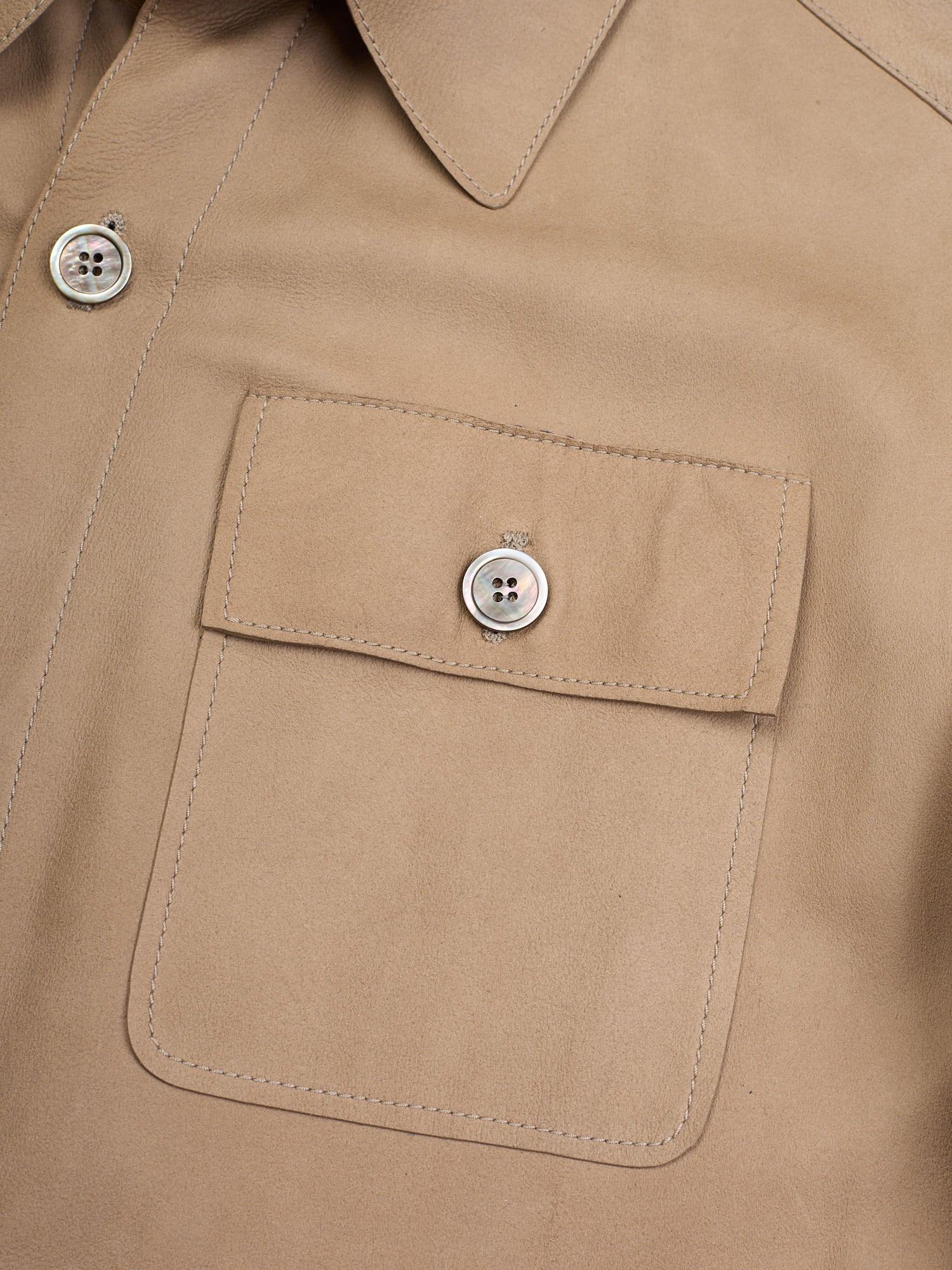 SERAPHIN Tan Goat Suede Leather Unlined Field Jacket