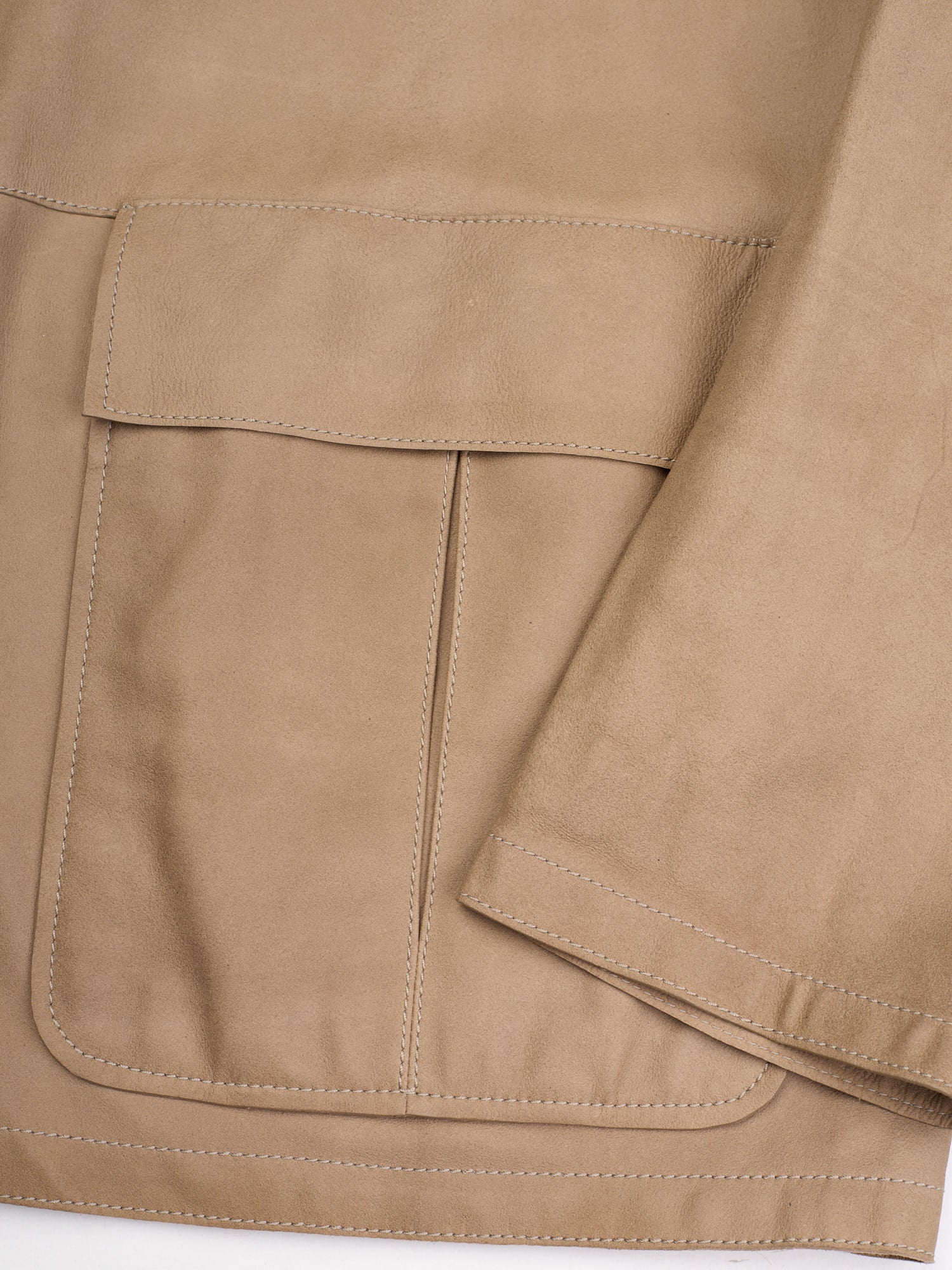 SERAPHIN Tan Goat Suede Leather Unlined Field Jacket