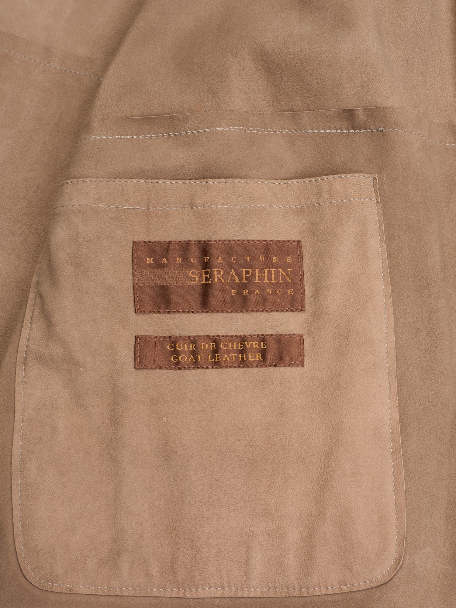 SERAPHIN Tan Goat Suede Leather Unlined Field Jacket