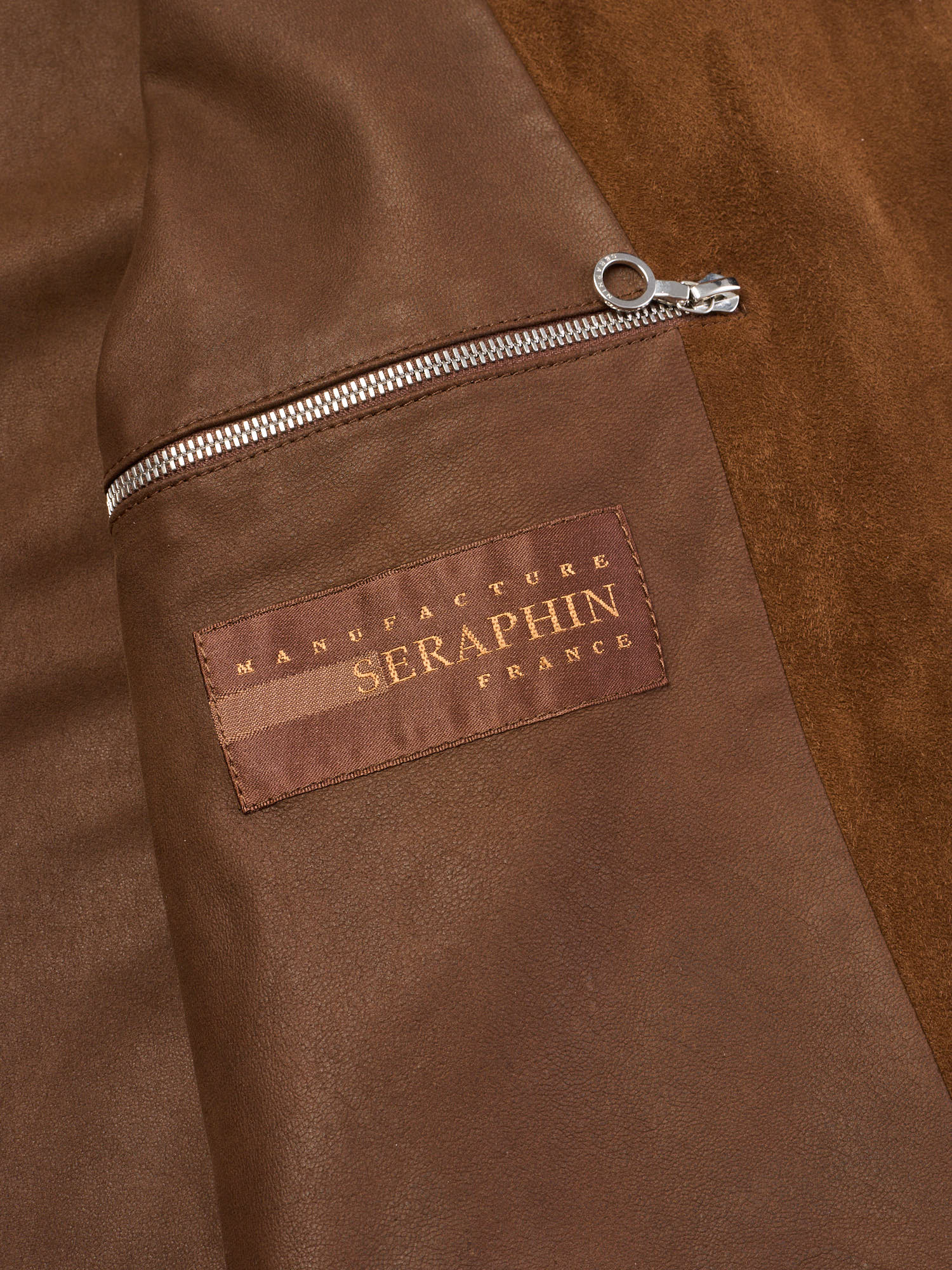 SERAPHIN Brown Suede Goat Leather Jacket FR 50 US M