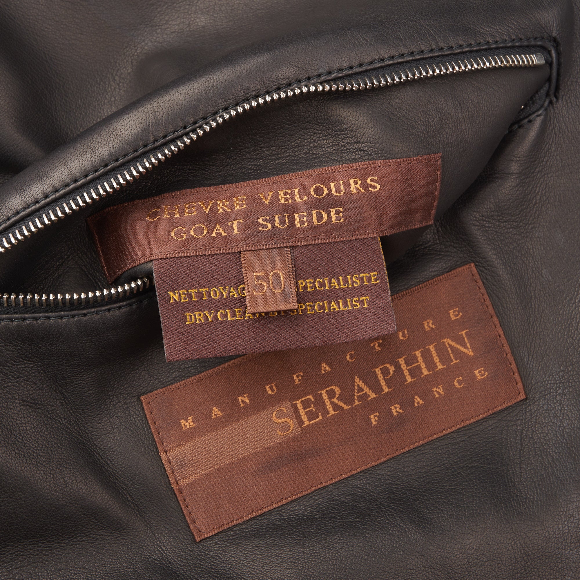 SERAPHIN Slate Brown Suede Calf Leather Unlined Cafe Racer Biker Jacket FR 50 NEW US M SERAPHIN