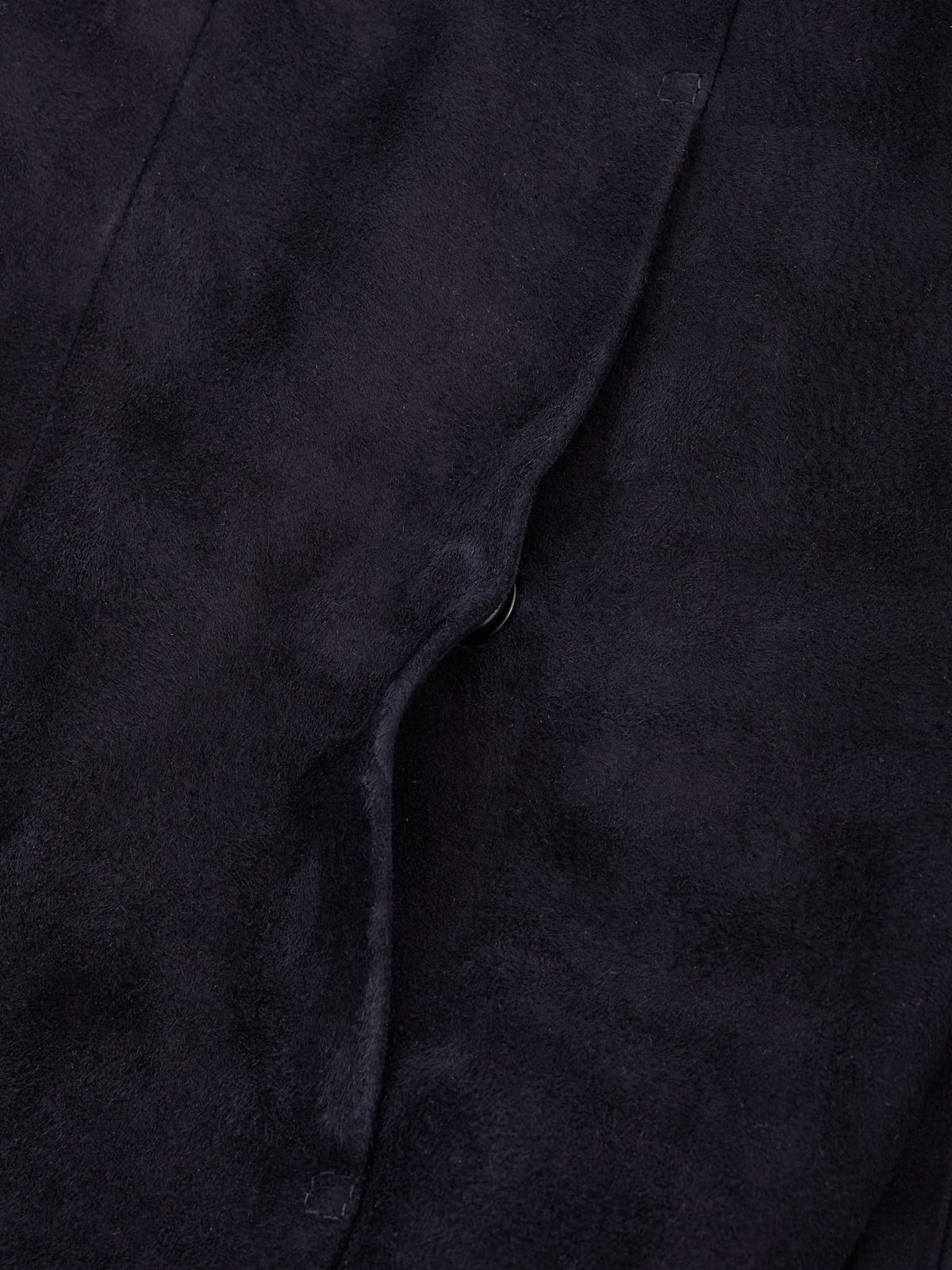 SERAPHIN France Navy Blue Deer Suede Leather Silk Lined Jacket